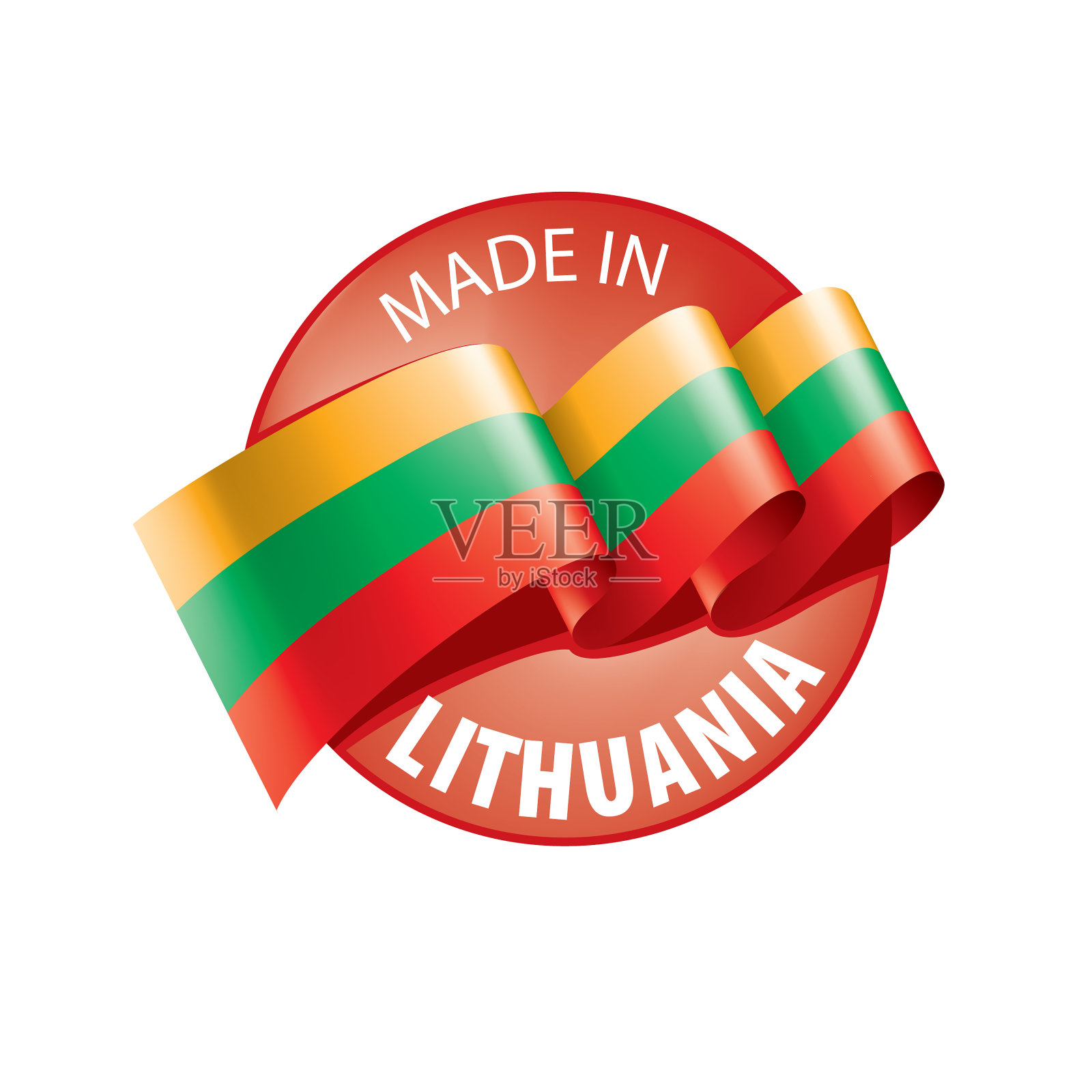 立陶宛国旗上有白色设计元素图片