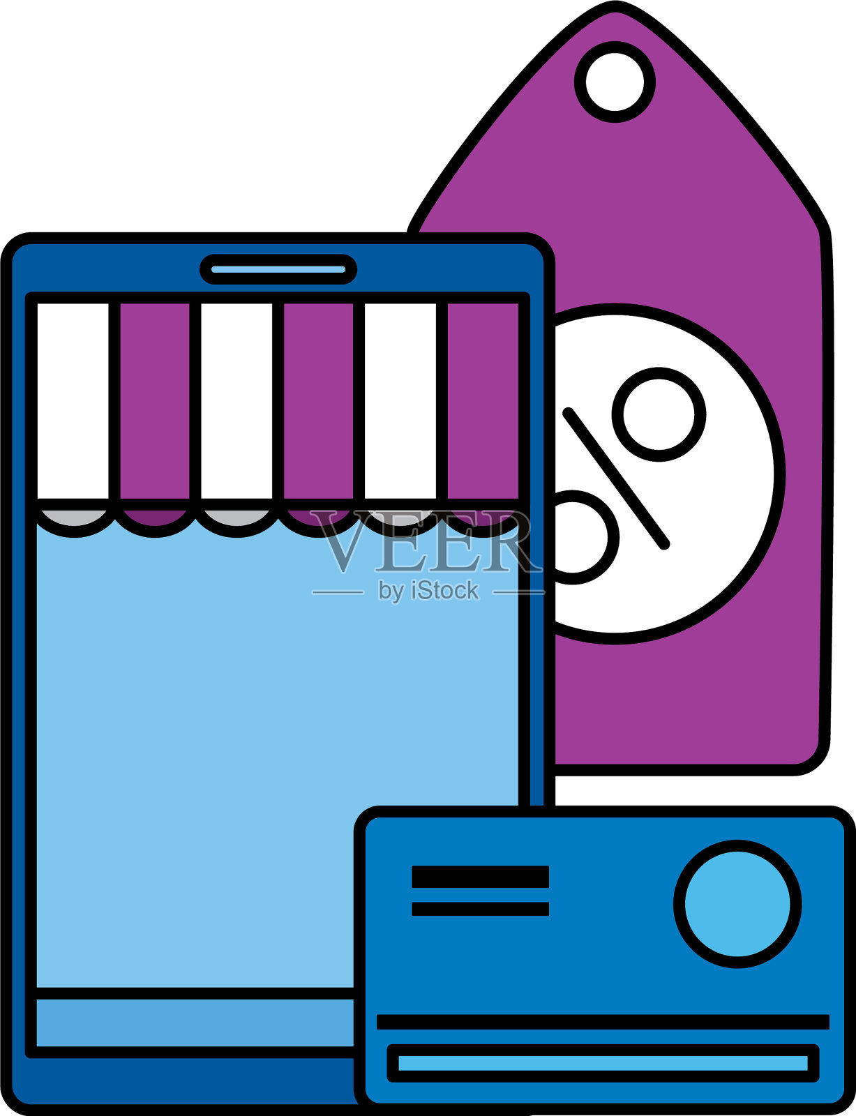 网上购物电子商务概念设计元素图片