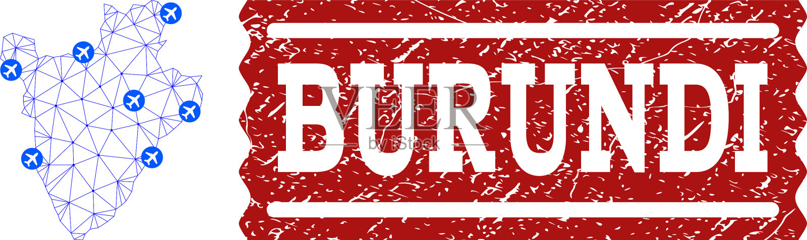 机票的多边形网格贴图的拼贴插画图片素材