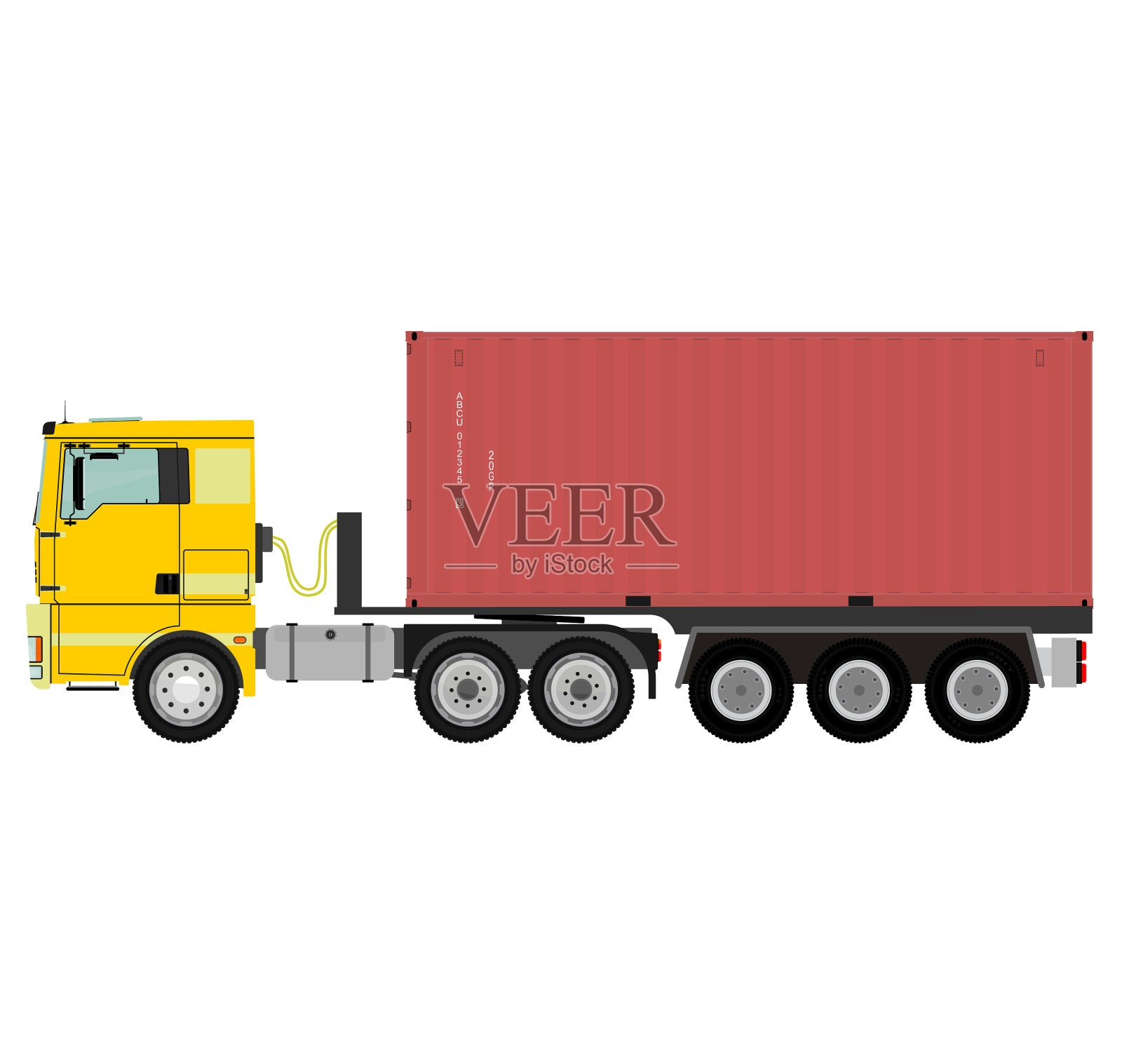 卡车和集装箱插画图片素材