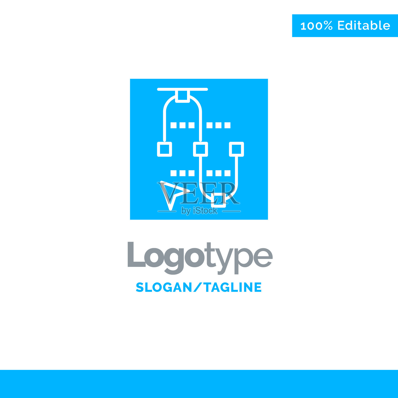 鼠标屏幕箭头蓝色企业标志模板插画图片素材