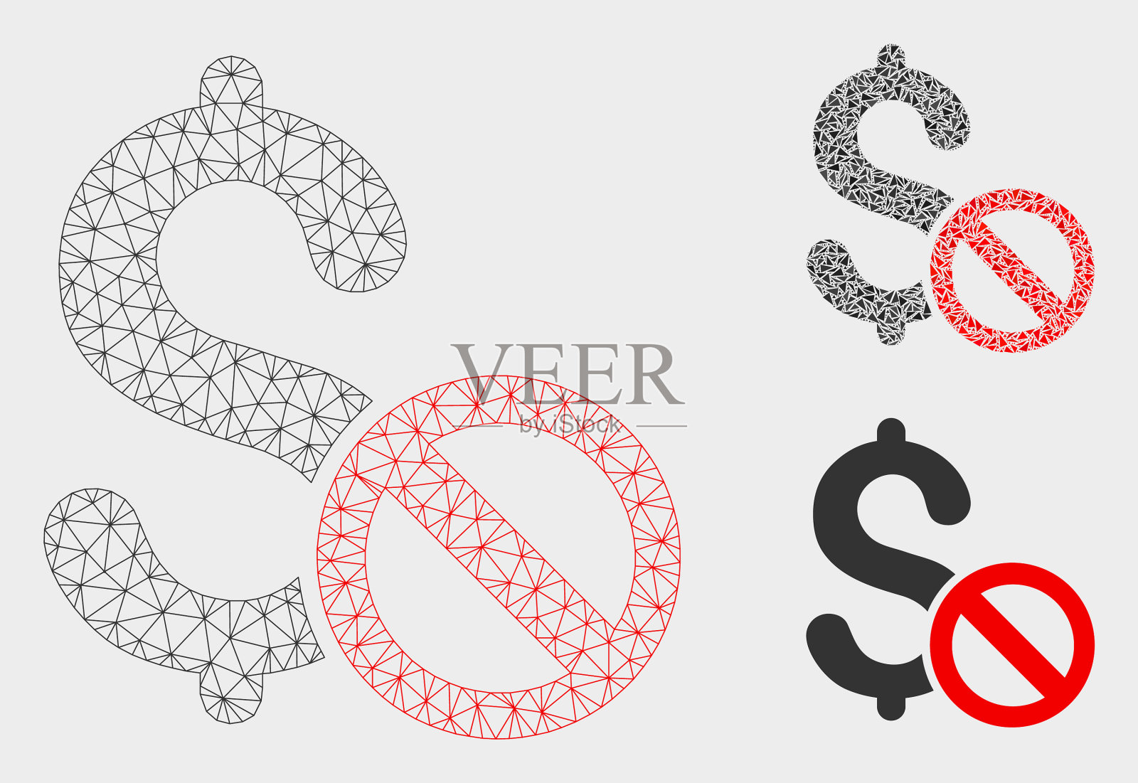 禁止支付网和胴体模型插画图片素材