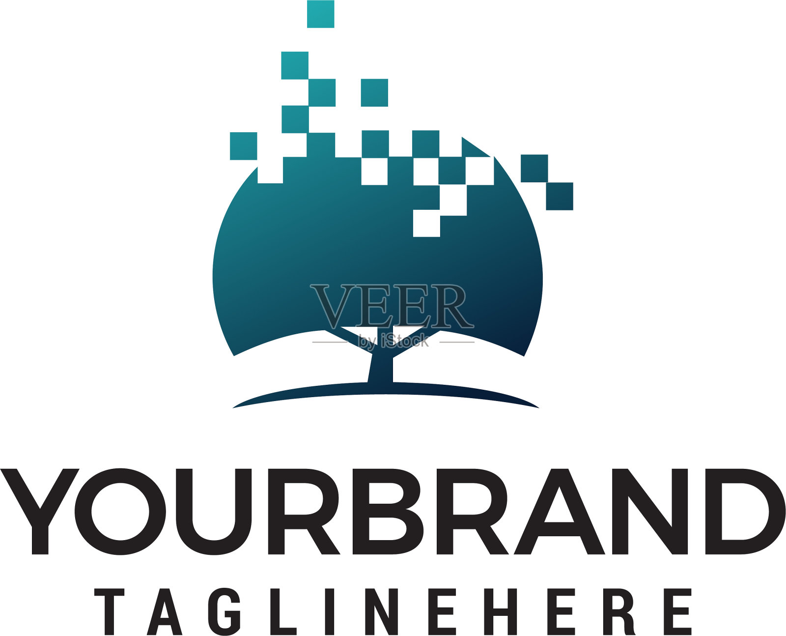 科技树标志设计模板插画图片素材