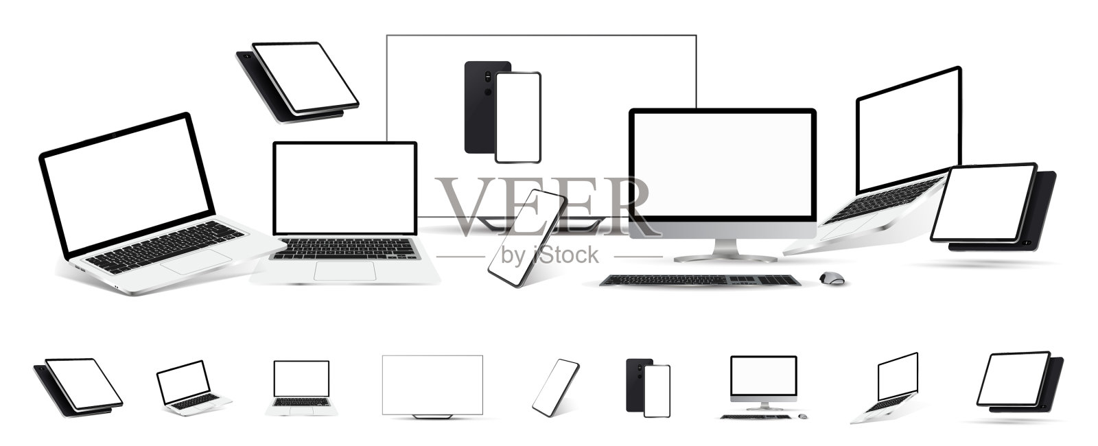 小玩意模型设置3d逼真的风格插画图片素材