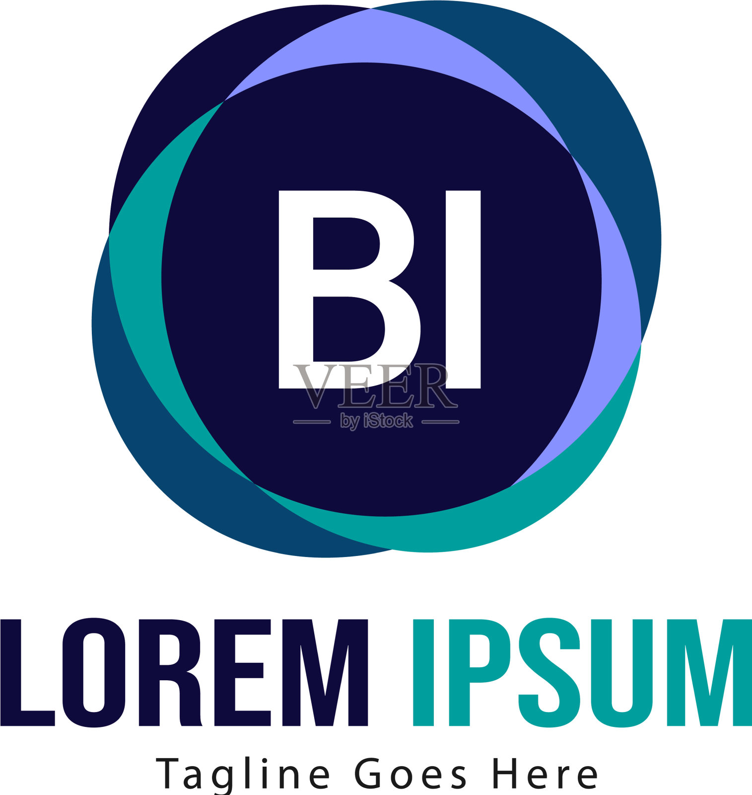 Bi字标识设计创意现代Bi字插画图片素材