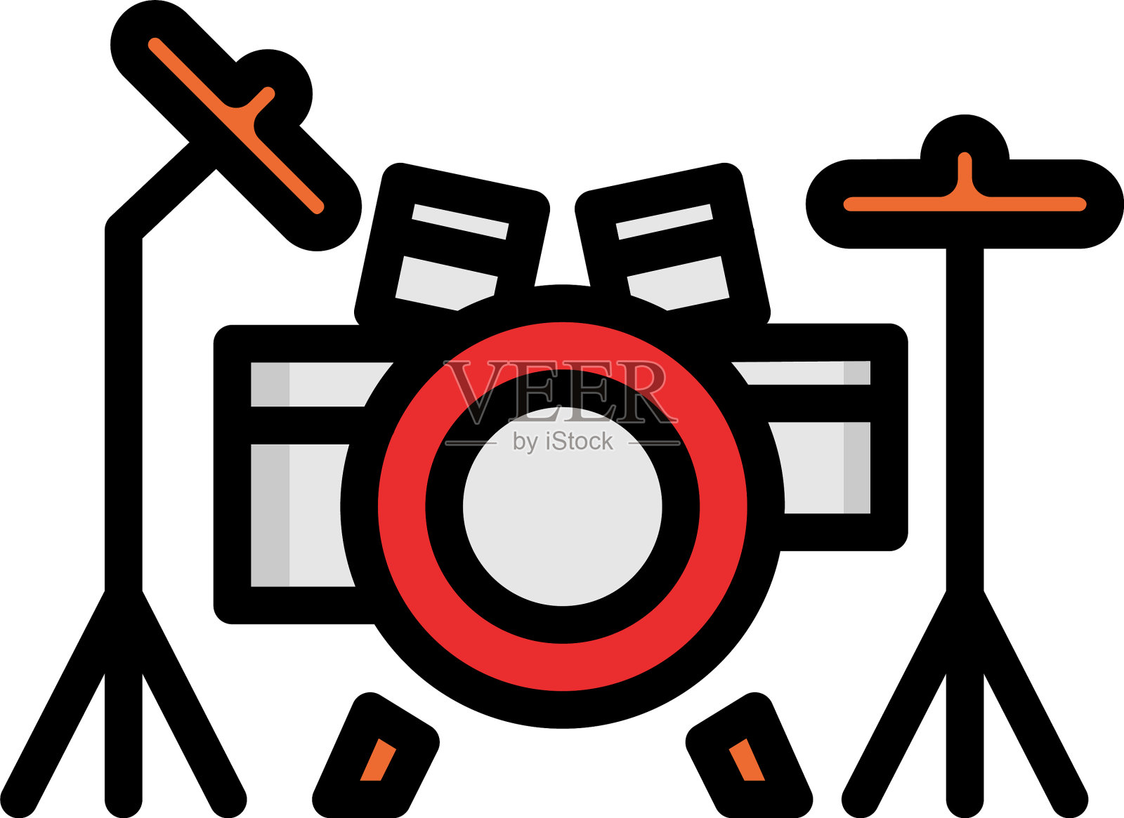 鼓填充线图标图标素材