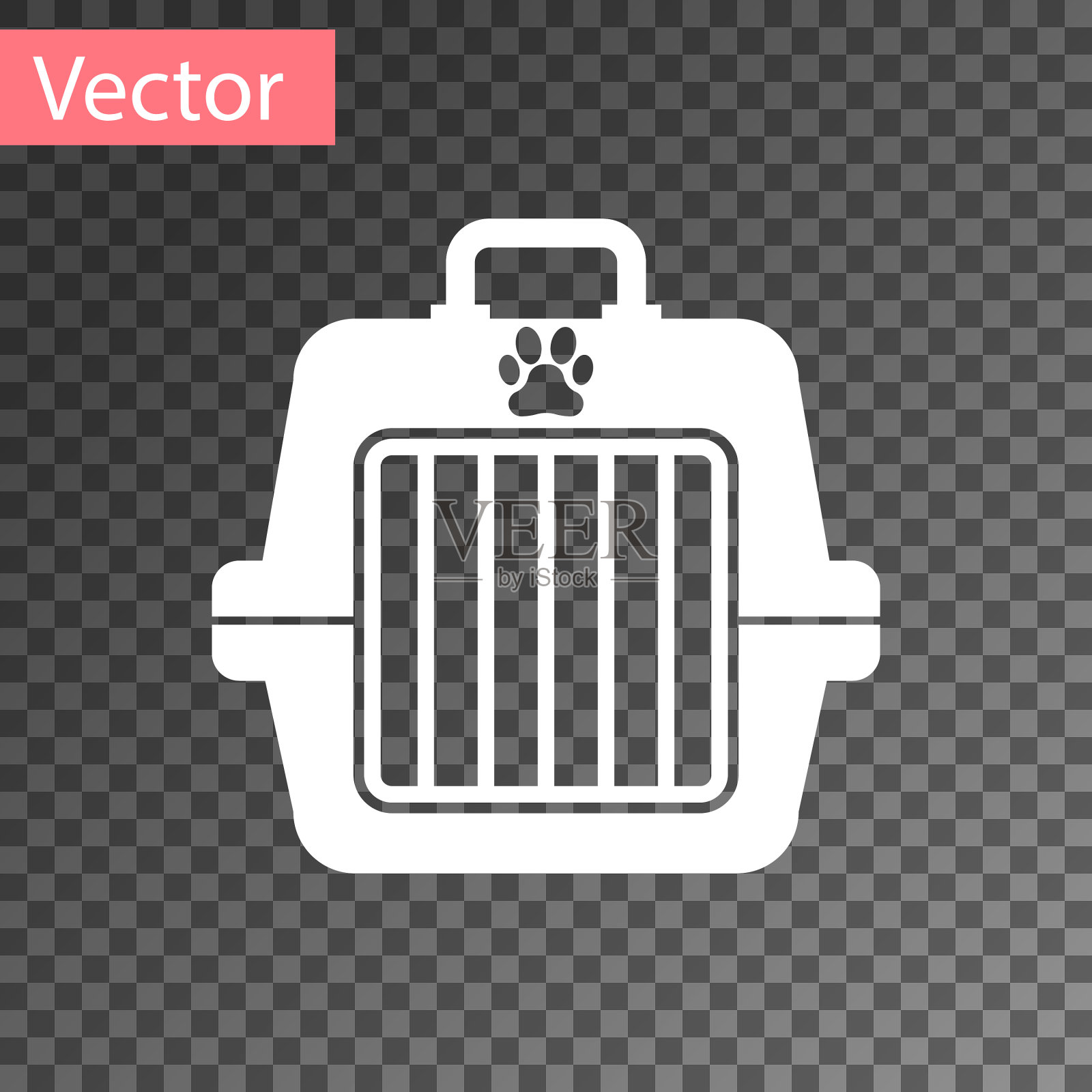 白色宠物手提箱图标隔离透明插画图片素材