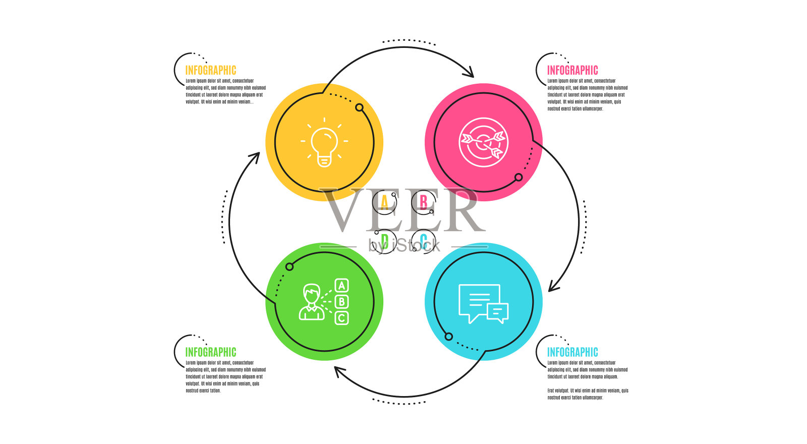 灯泡定位和意见图标设置设计元素图片
