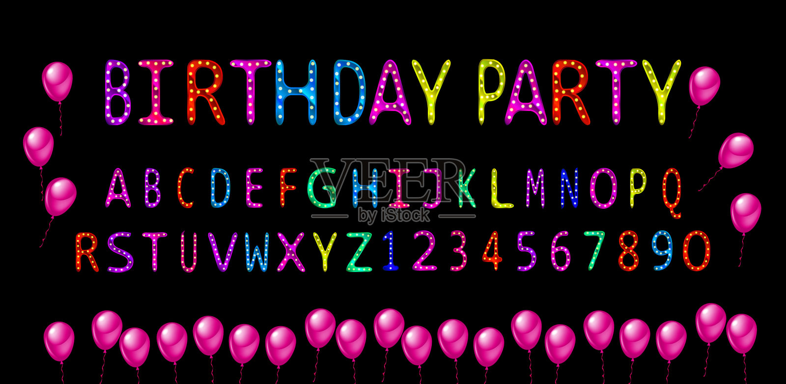 儿童卡通字体插画图片素材