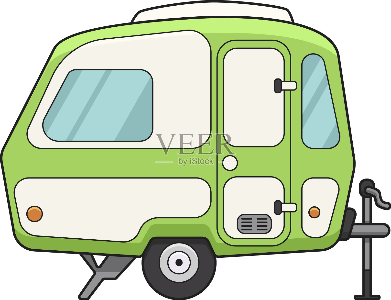 露营拖车标志假日旅行家设计元素图片