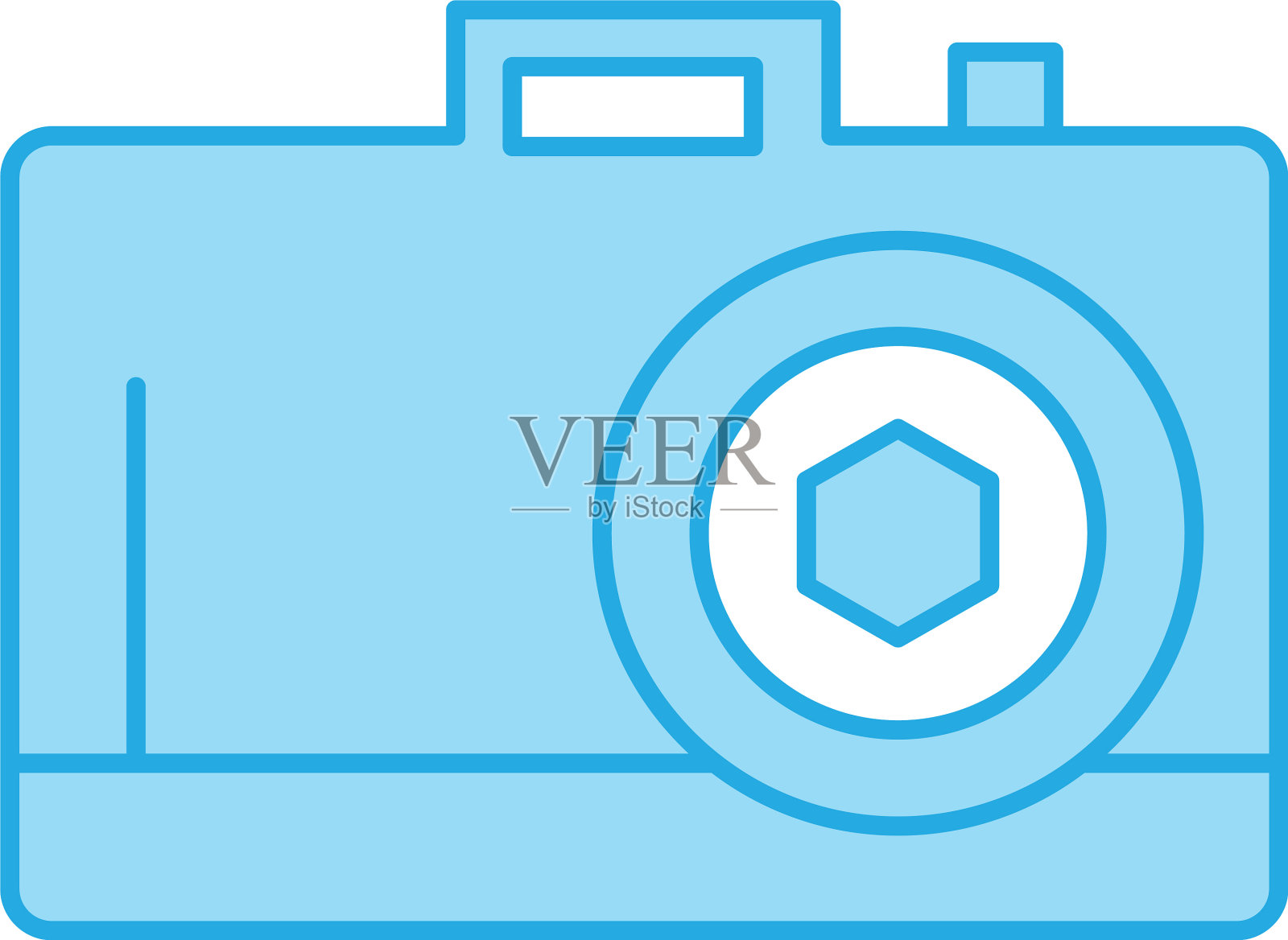 完美的蓝色色调图标或象形图上的白色图标素材