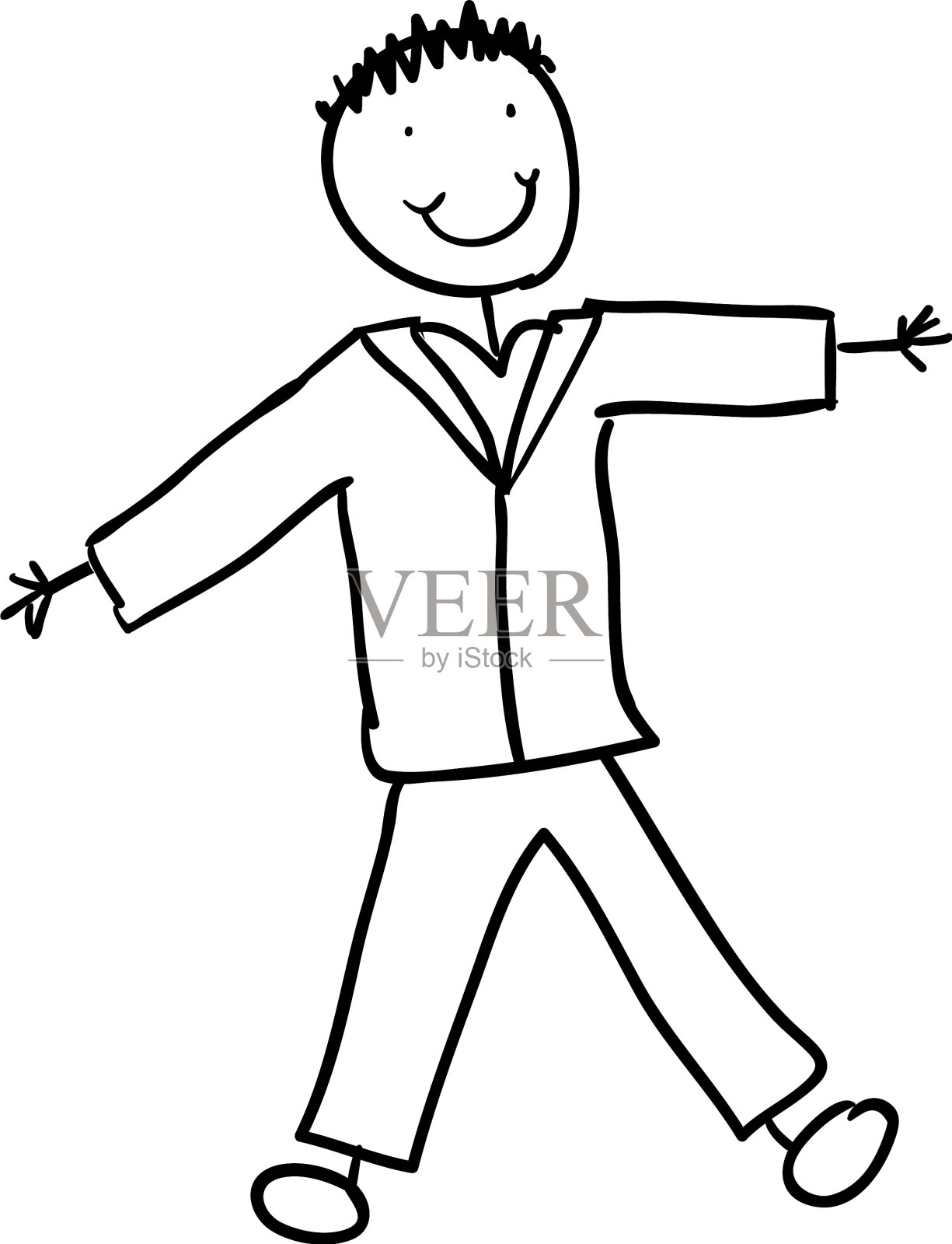 一个年轻人画了一个角色设计元素图片