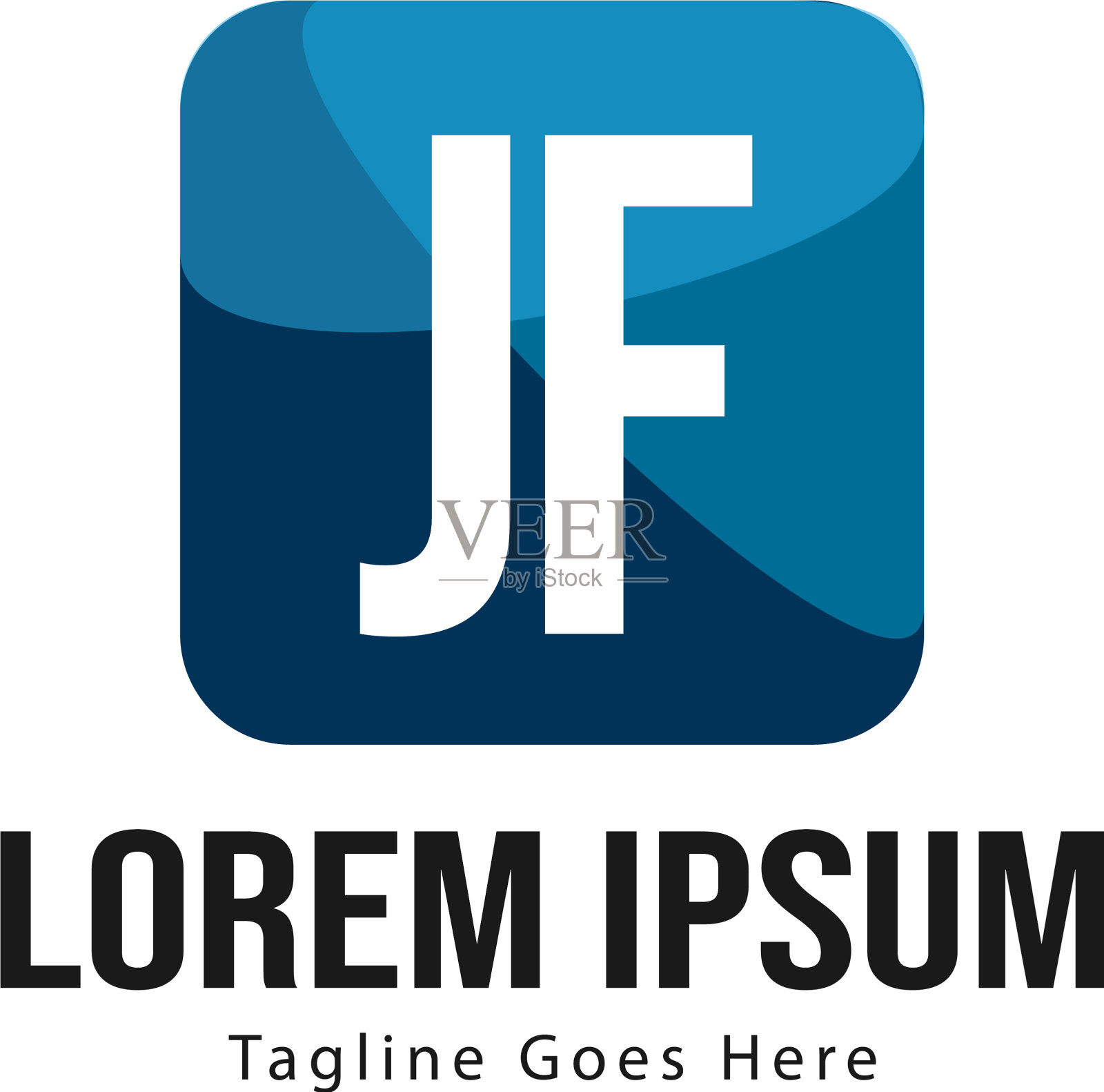 最初的je标志模板与现代框架插画图片素材