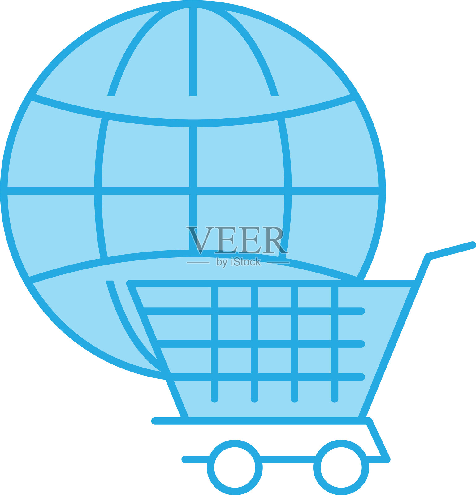 完美的蓝色色调图标或象形图上的白色设计元素图片