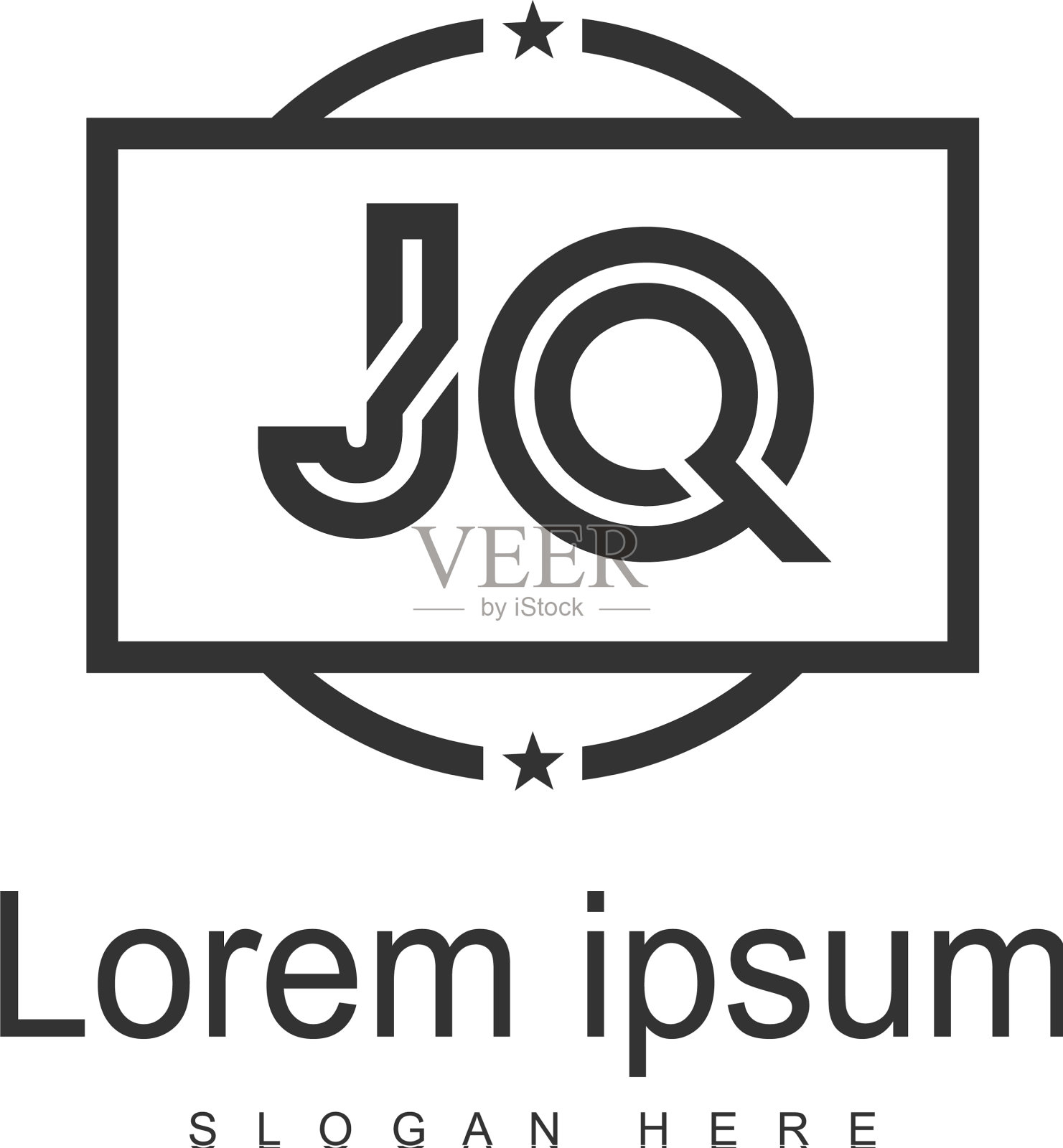 初始jq标志模板与现代框架插画图片素材