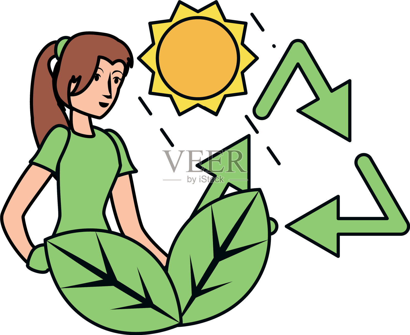 阿凡达女人和叶子设计设计元素图片