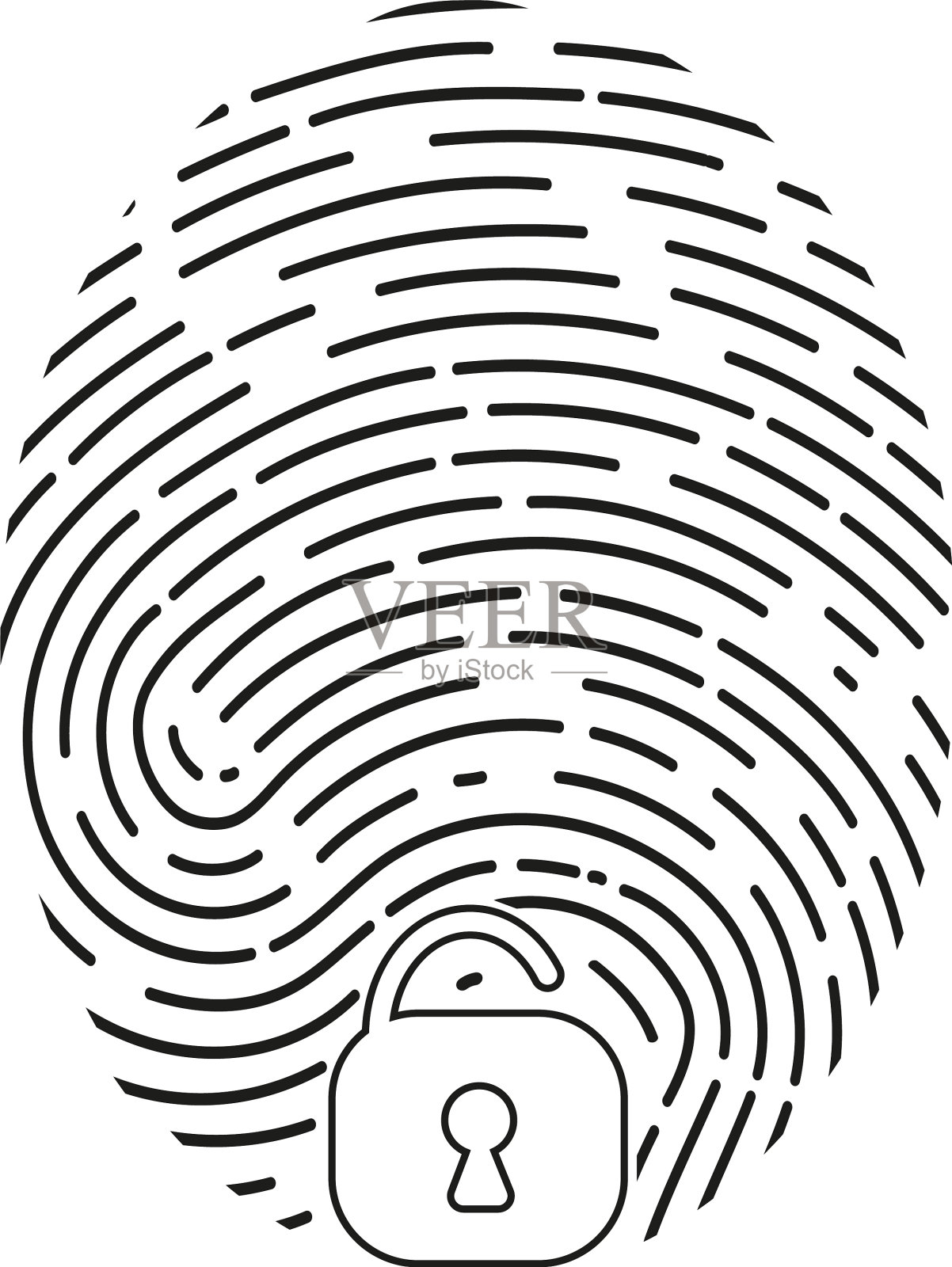 指纹标识指纹图标识别设计元素图片