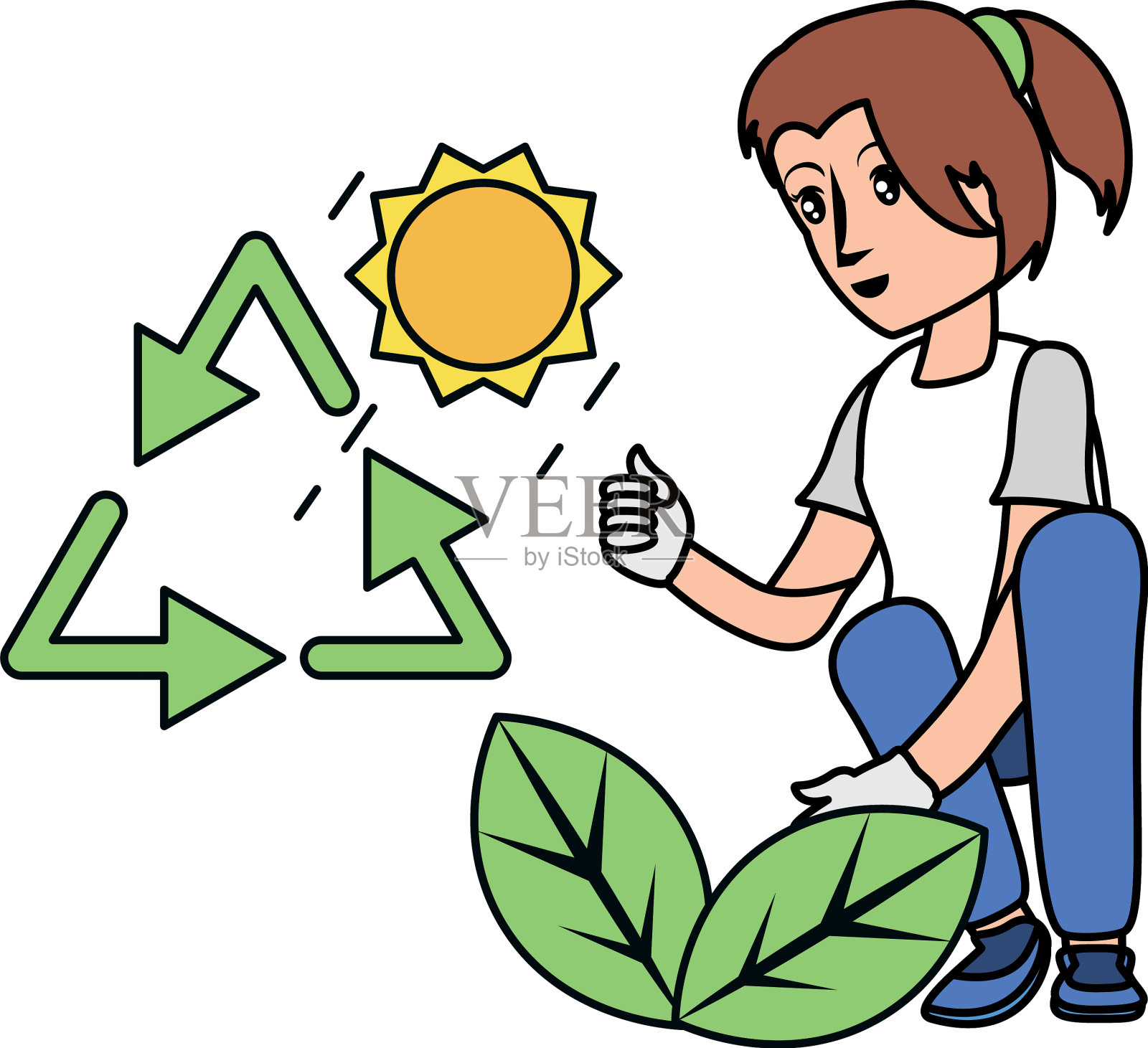 阿凡达女人和叶子设计设计元素图片