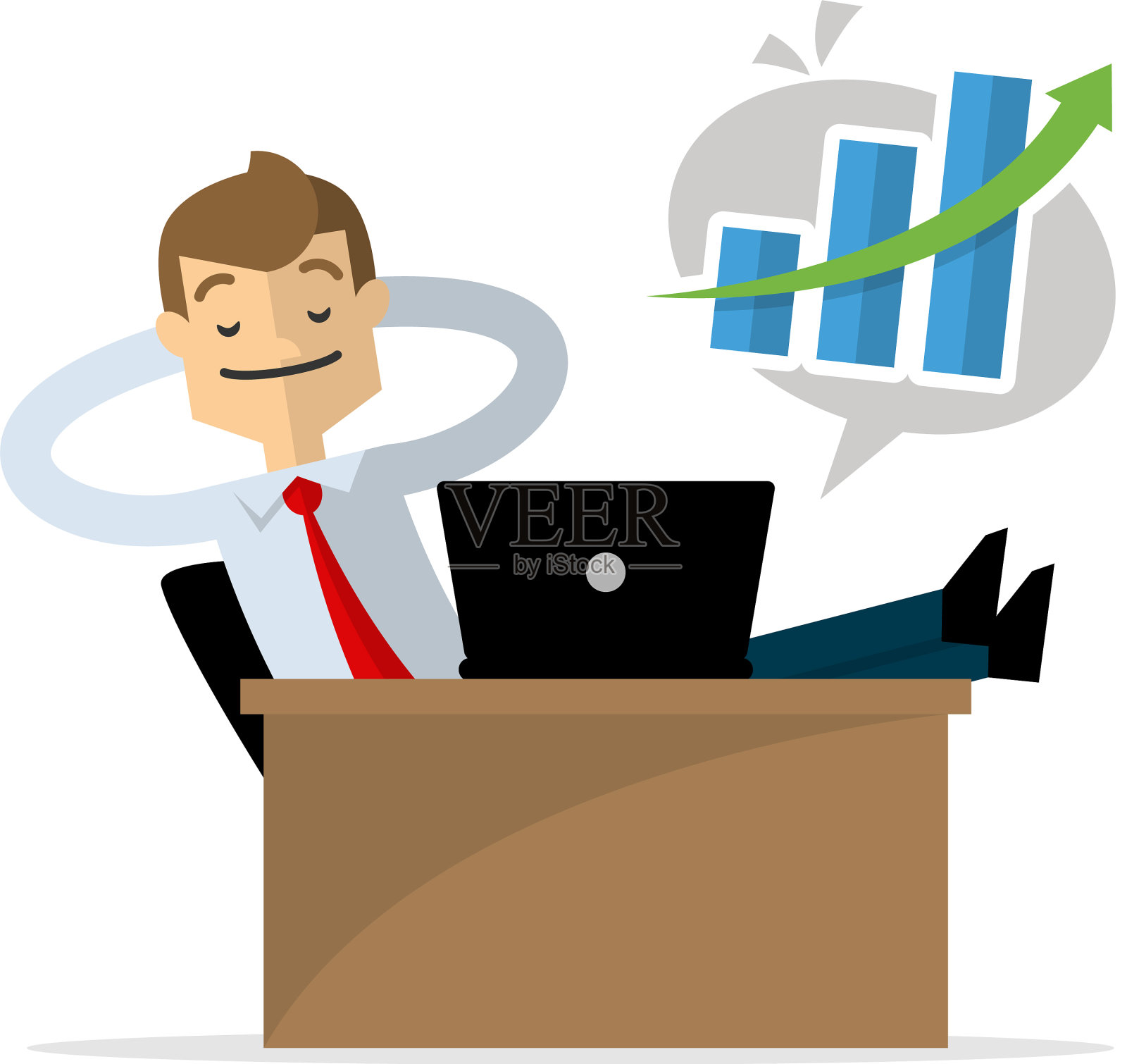 一个商人在知道他的名字后放松设计元素图片