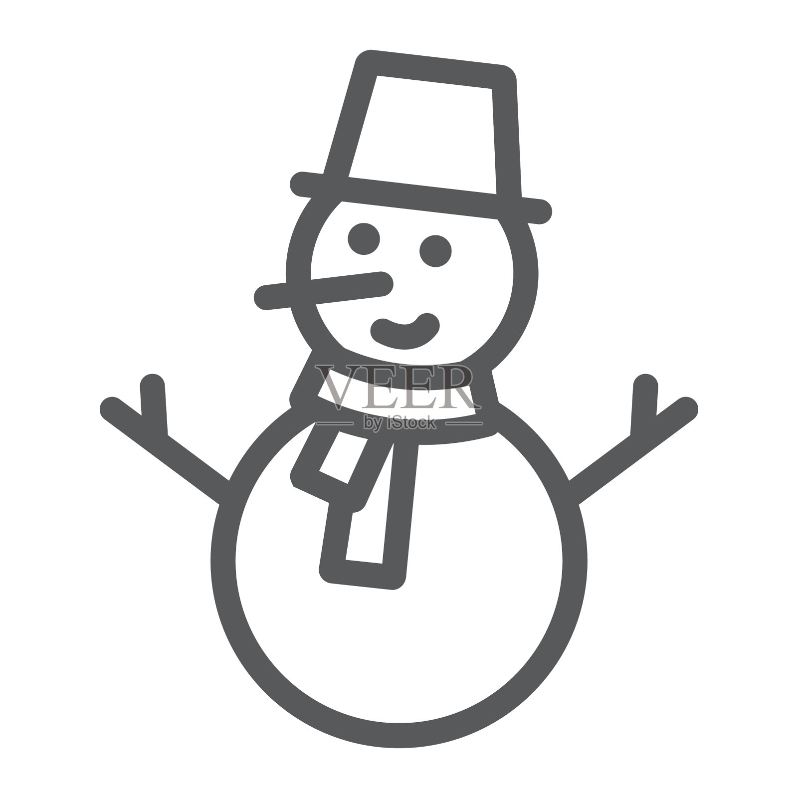 雪人线标志圣诞节和冬天的雪标志设计元素图片