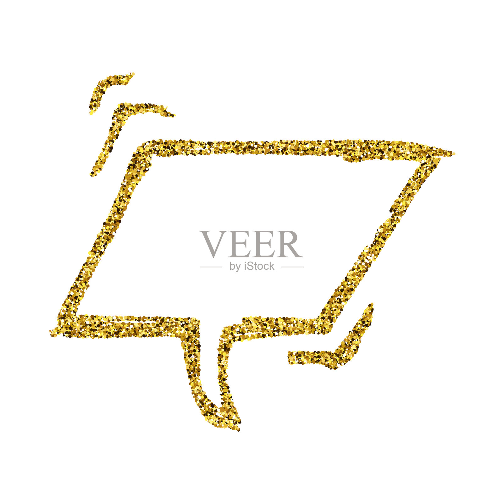 金粉手绘语音泡泡设计元素图片