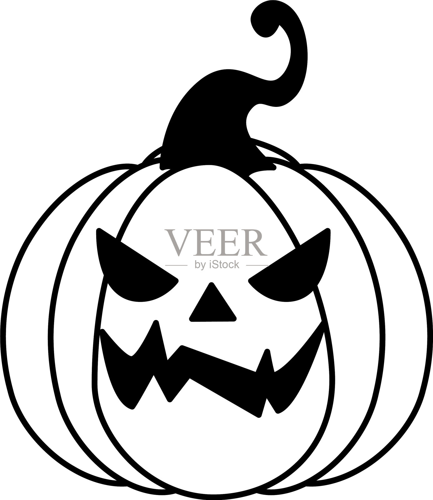 万圣节的传统孤立的图标南瓜设计元素图片