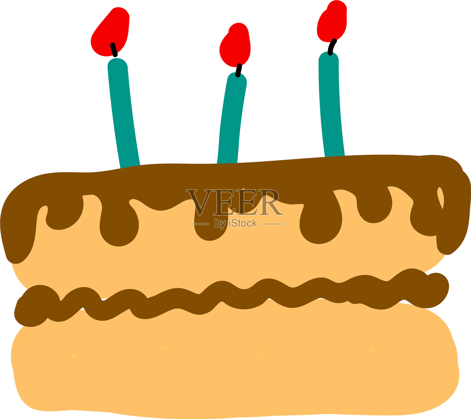 白色背景上的生日蛋糕设计元素图片