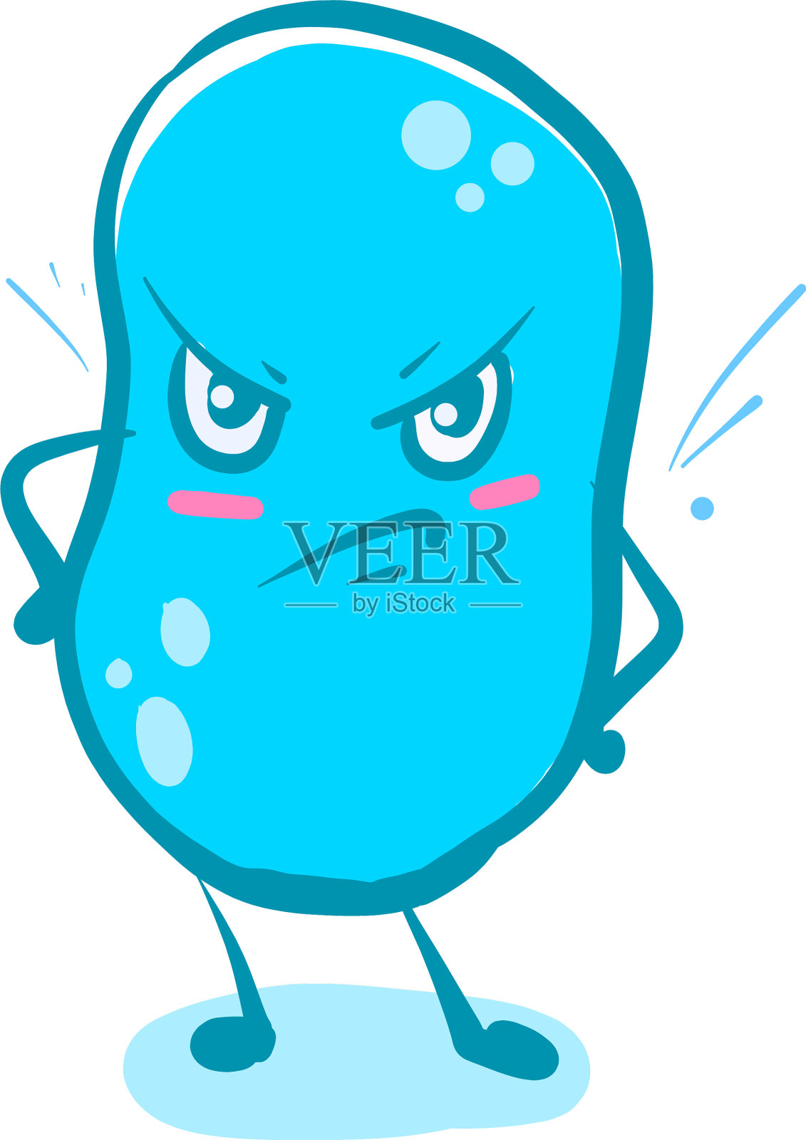 白色背景上的愤怒肥皂设计元素图片