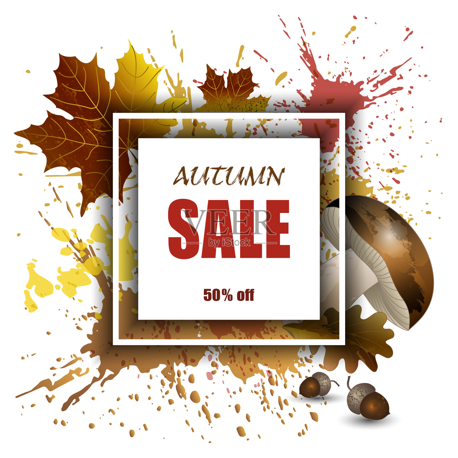 秋天出售设计元素图片