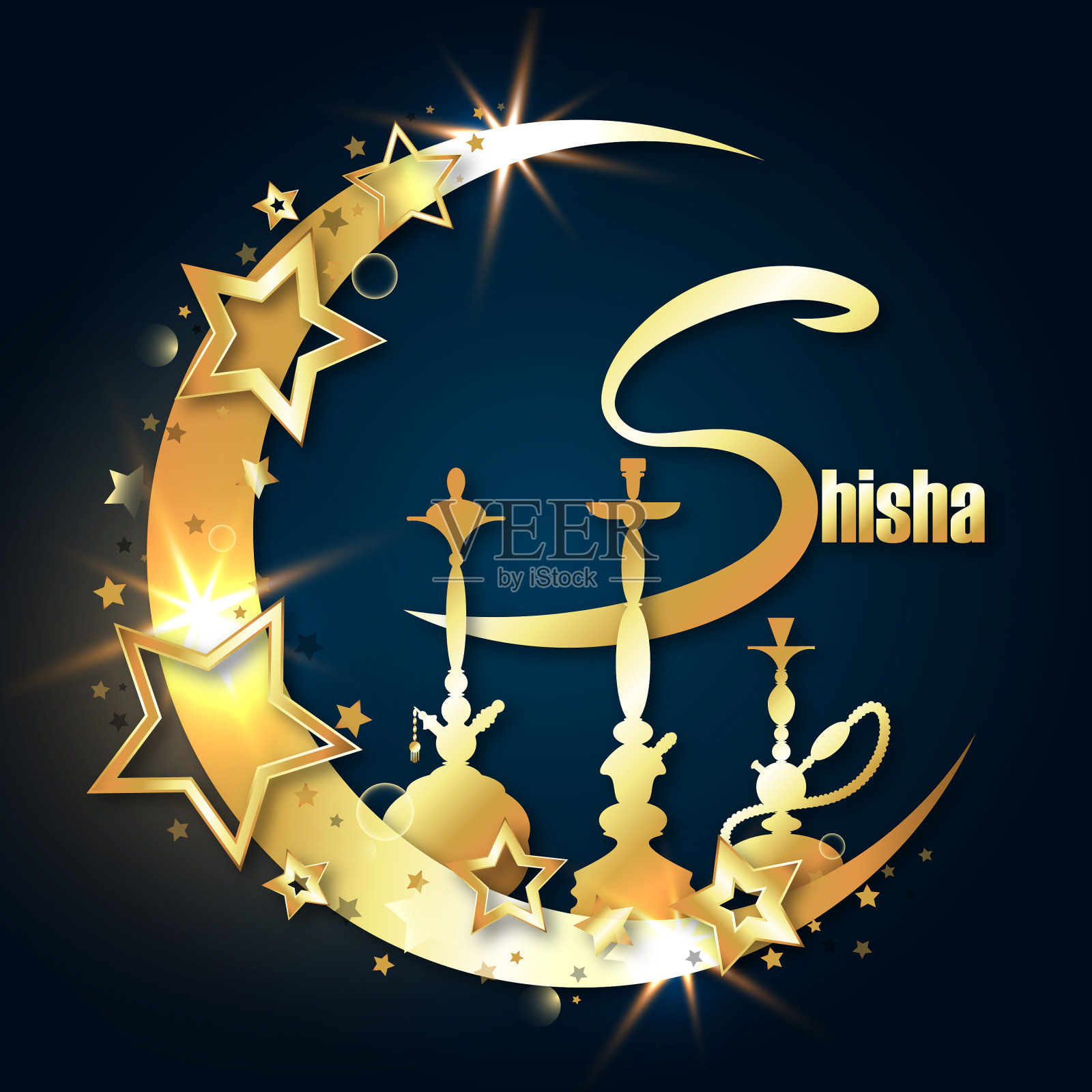 蓝色的水滴和绿色的叶子设计元素图片