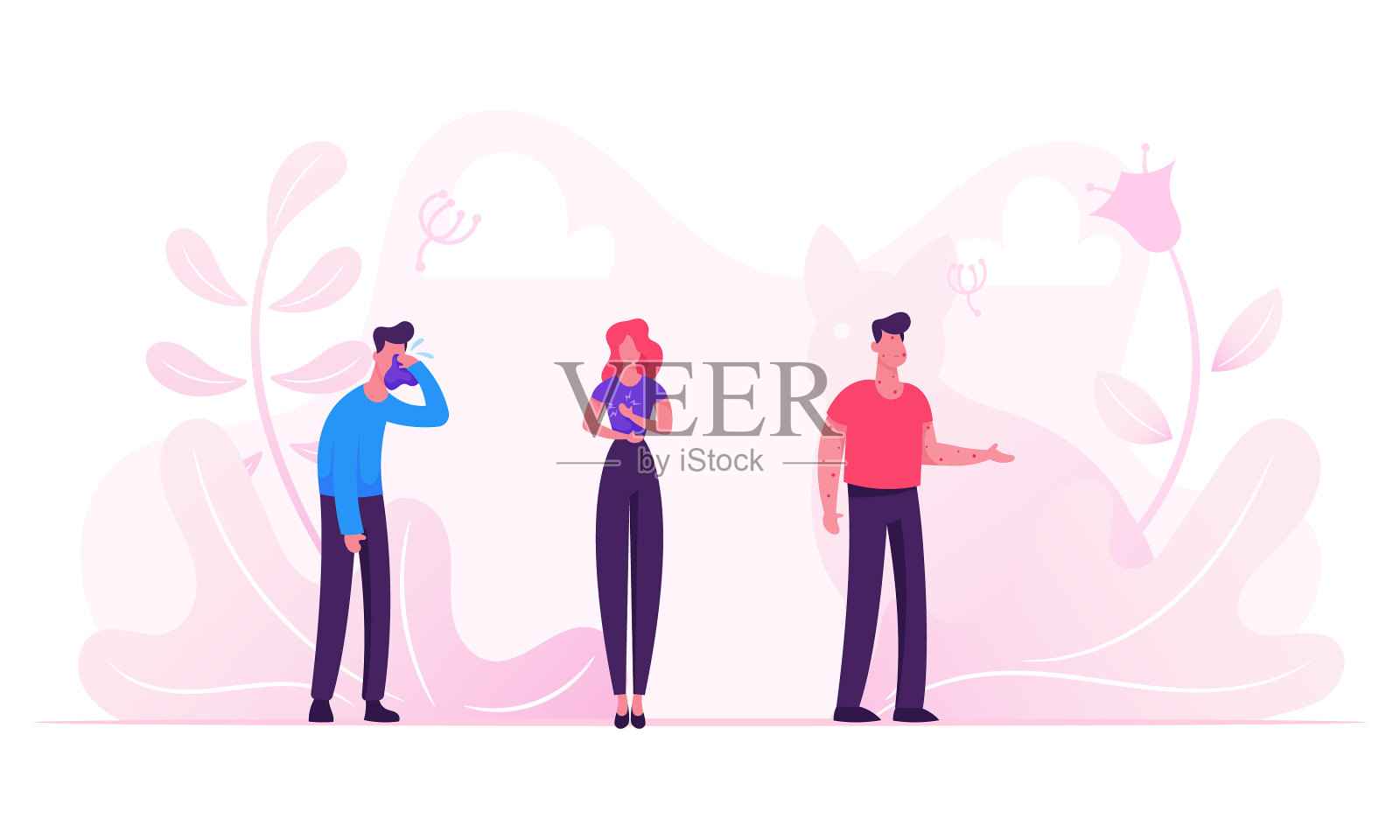 有过敏症状的病人来访设计元素图片