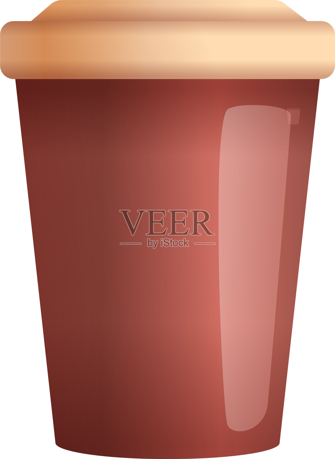 垃圾咖啡杯图标卡通风格设计元素图片