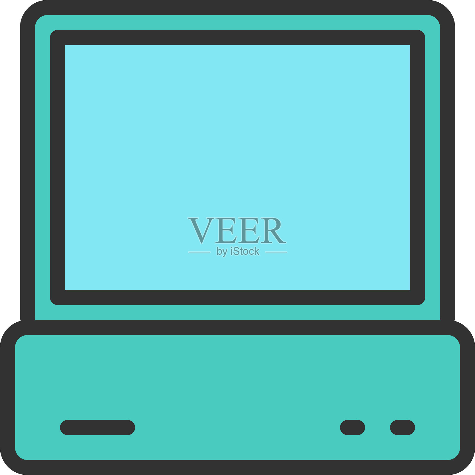 电脑电脑控制台单色线图标图标素材