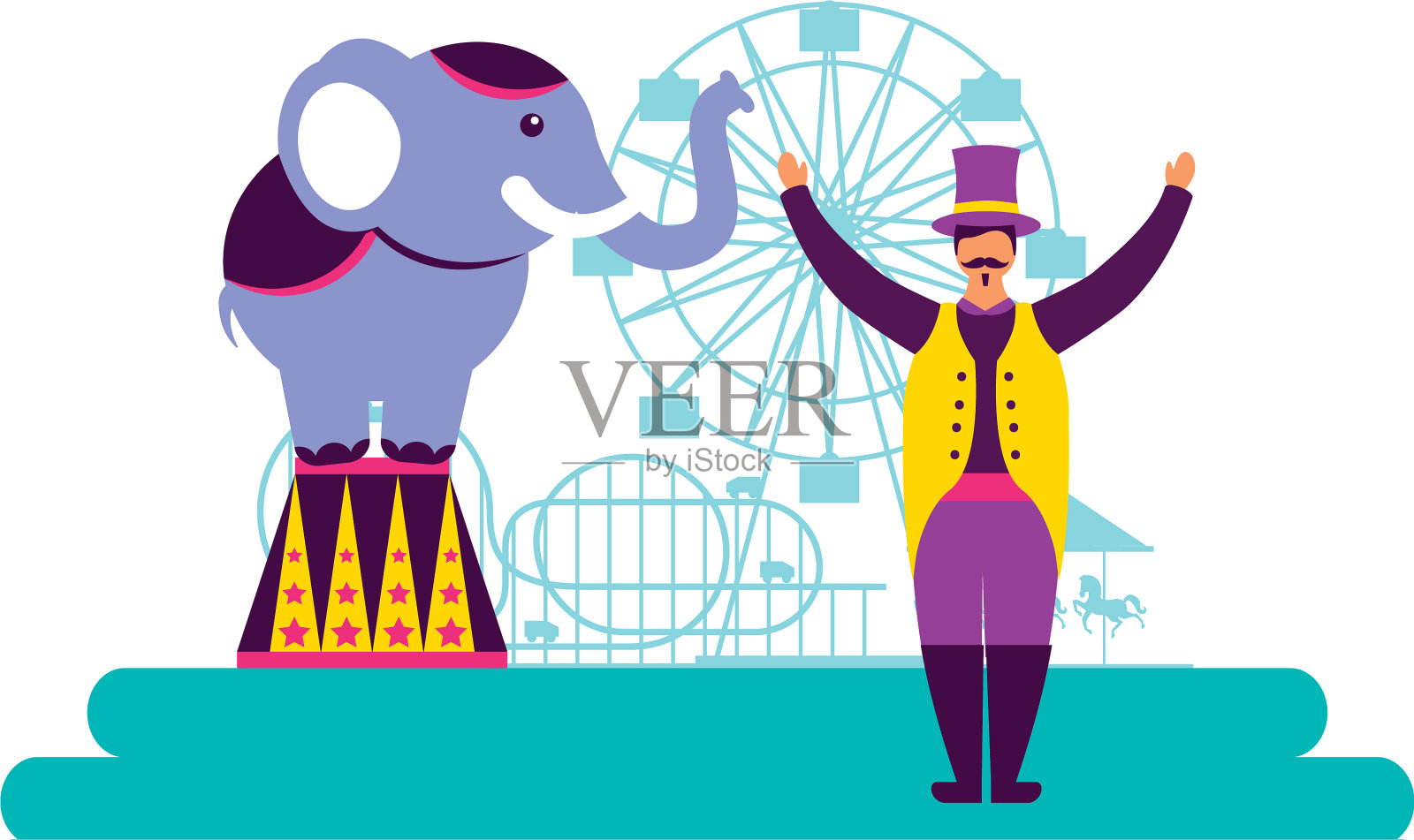 马戏团的游乐园设计元素图片