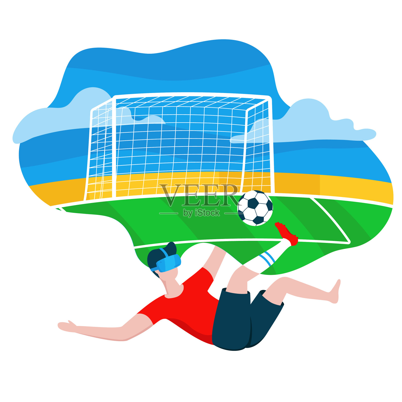 男人戴着现代3d眼镜虚拟现实设计元素图片