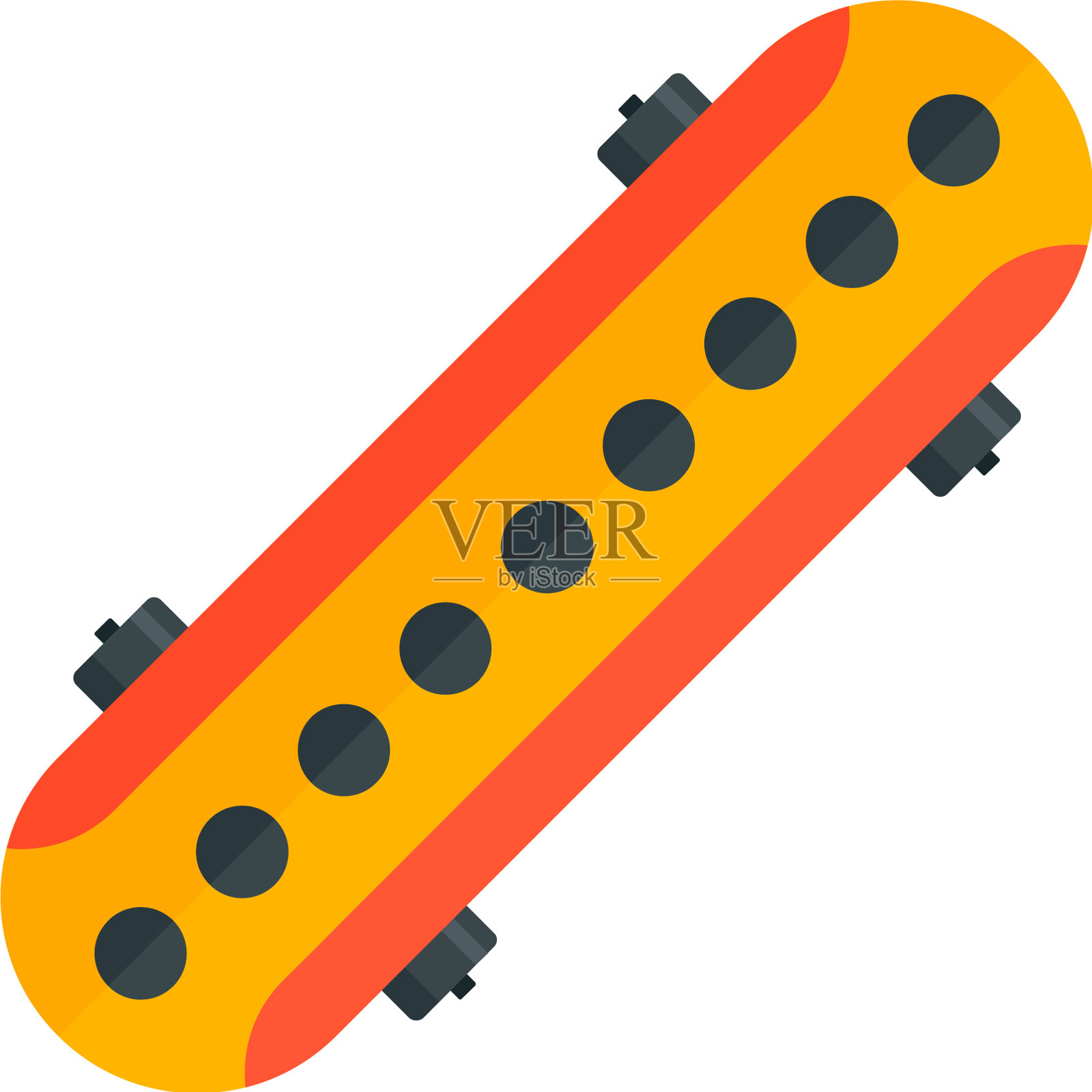 时尚滑板图标平面风格设计元素图片