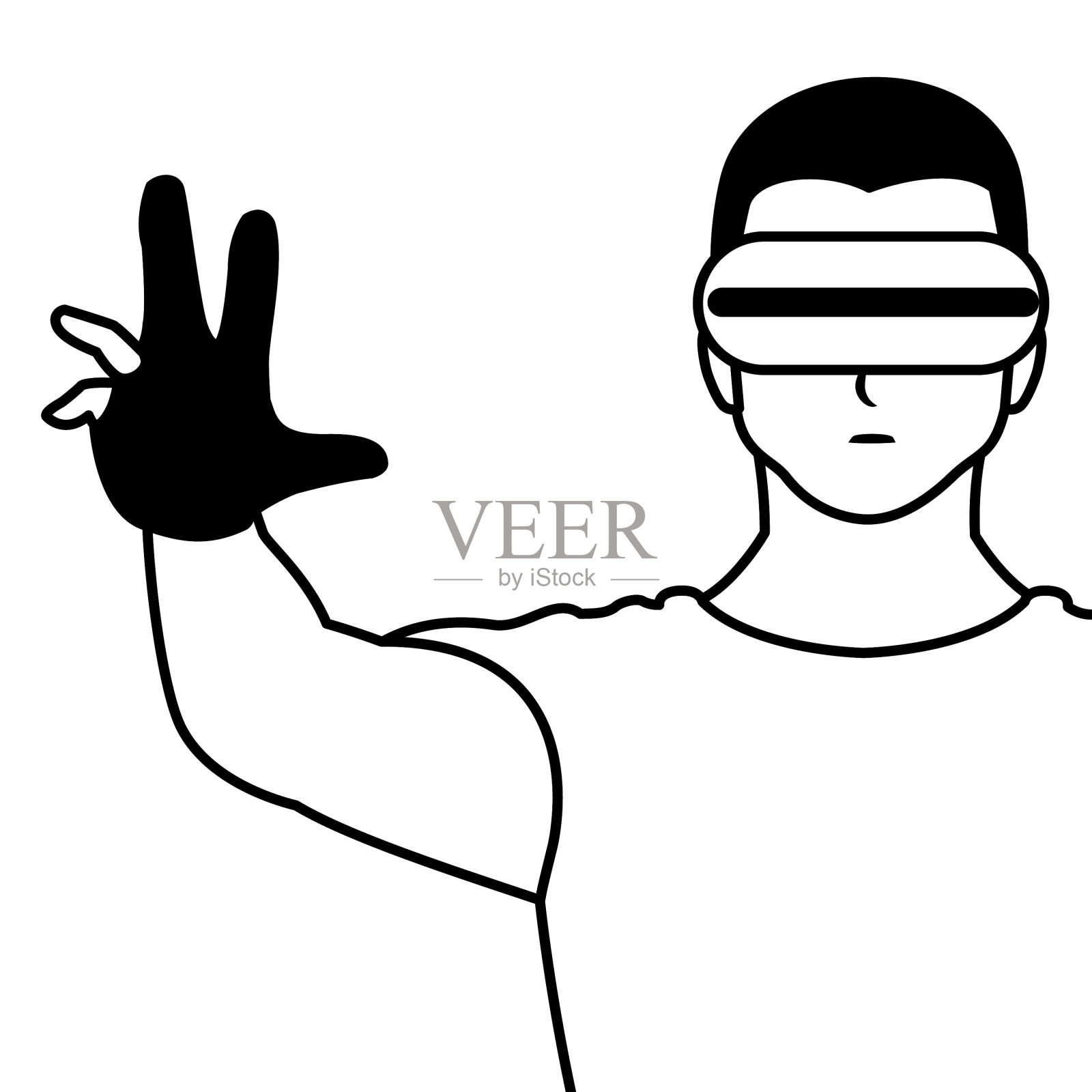 人类使用技术增强现实设计元素图片