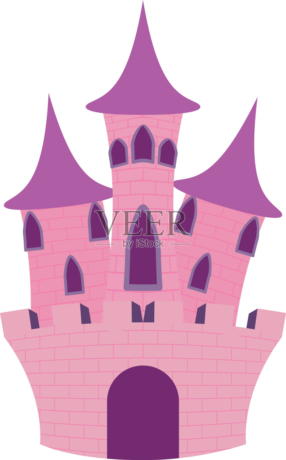 公主粉色城堡童话图标设计元素图片