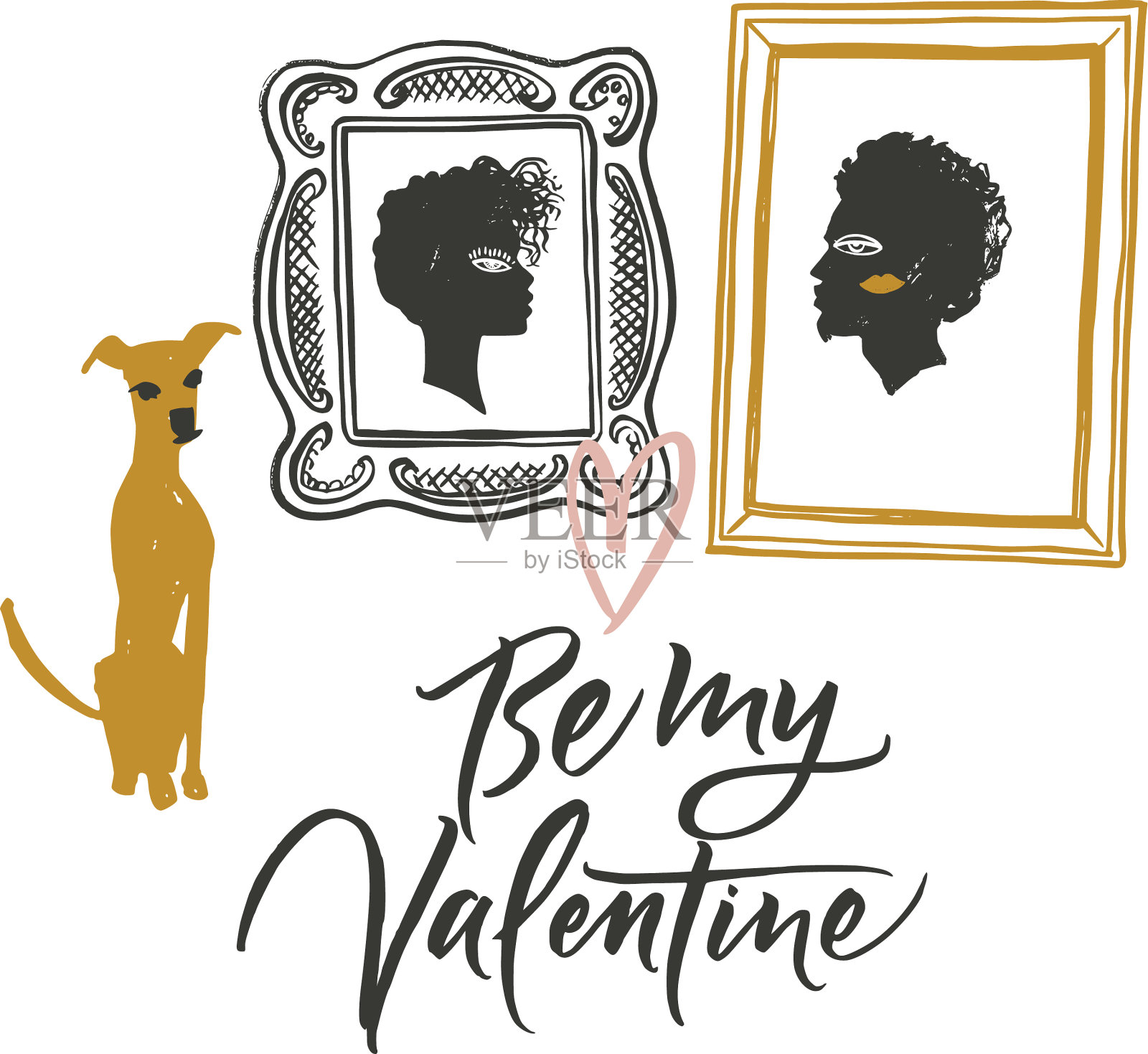 情人节情人肖像设计元素图片