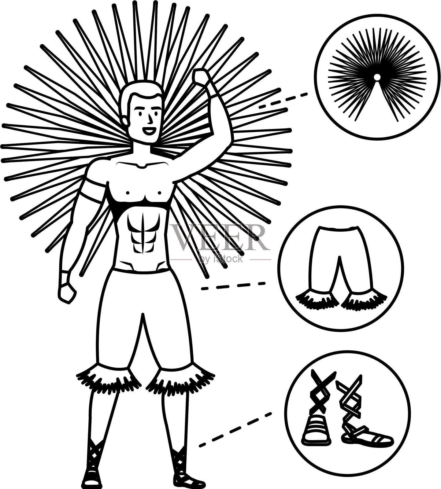 巴西男舞者与配件信息图表设计元素图片
