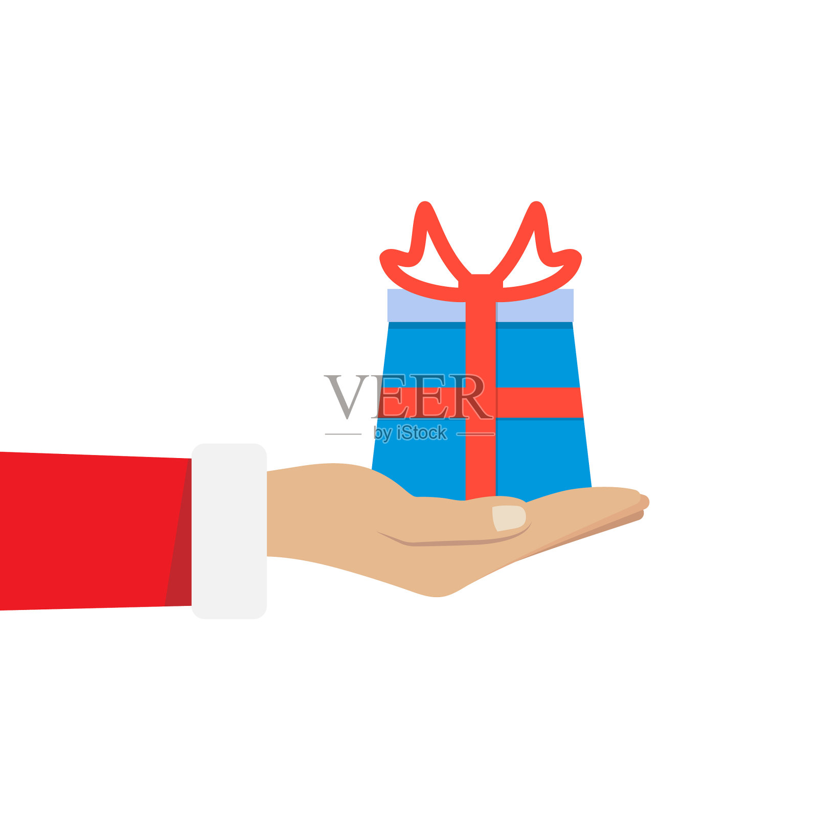 圣诞老人捧着白圣诞老人的礼物插画图片素材