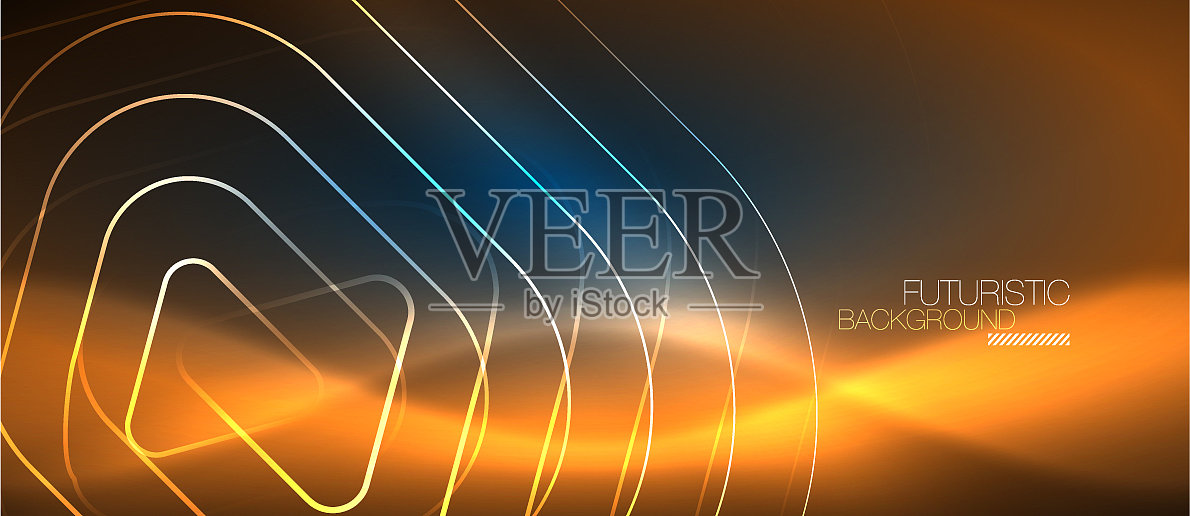 霓虹发光的科技线条，高科技的未来主义插画图片素材