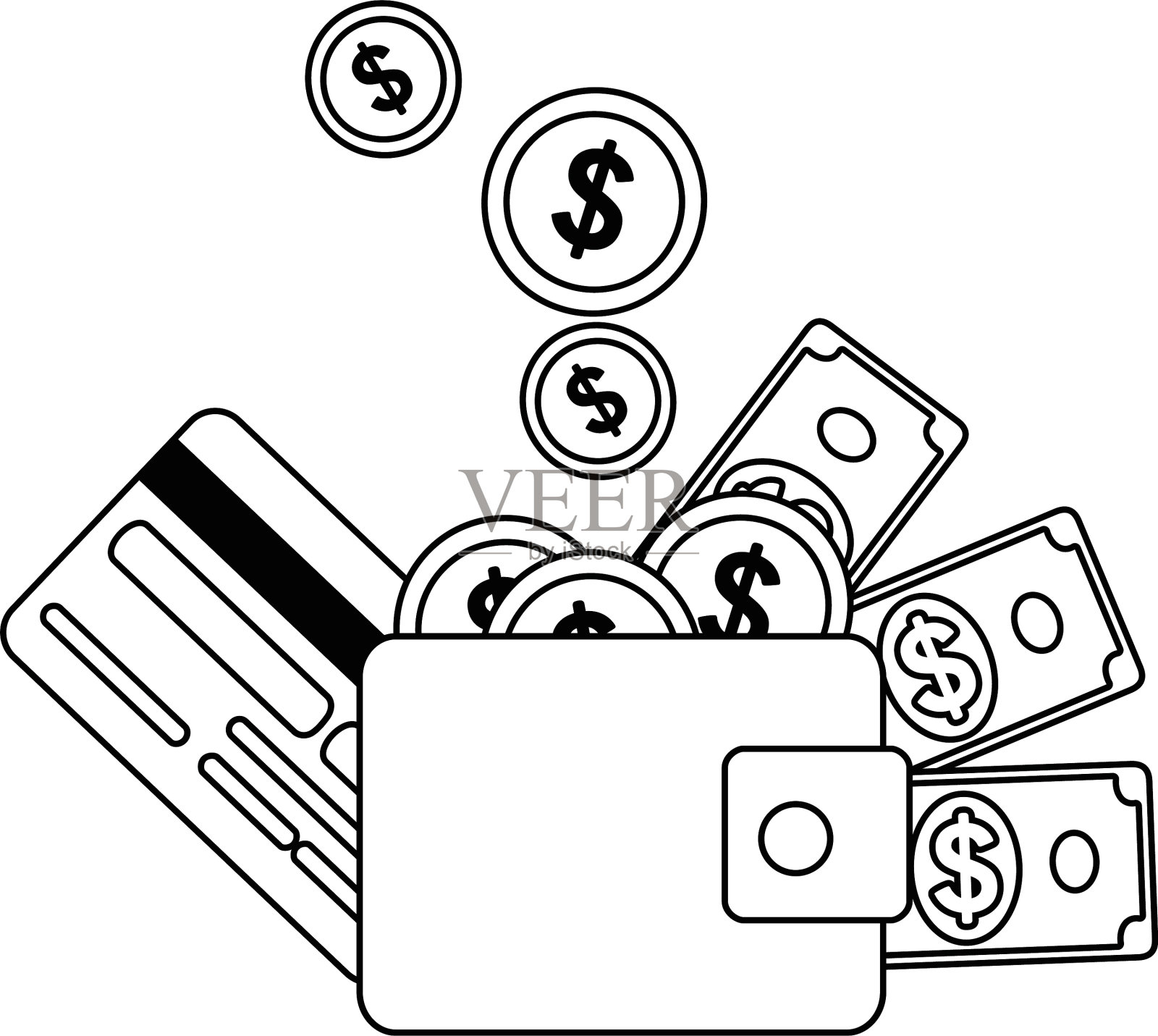 孤立的钱包设计设计元素图片