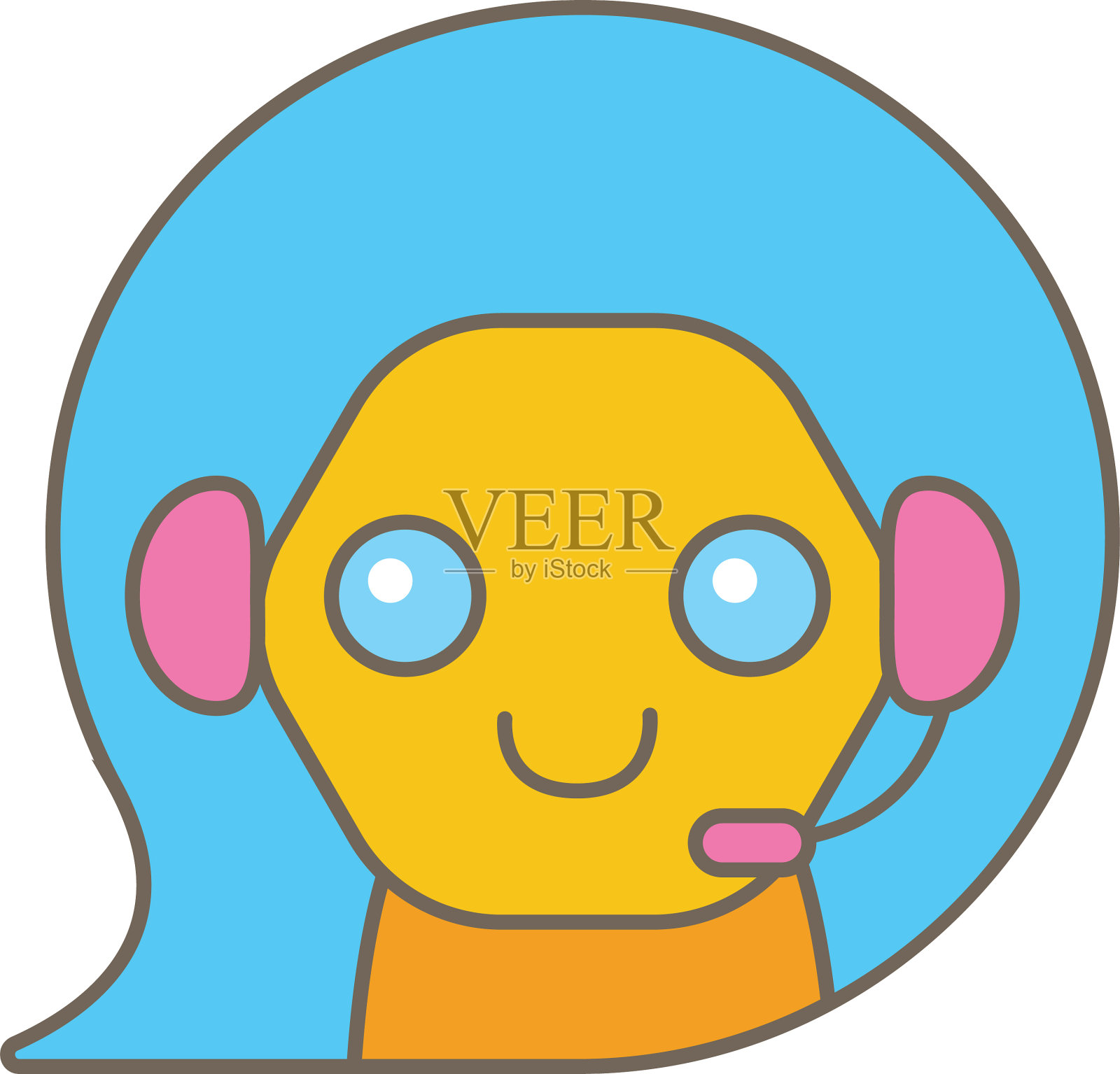 可爱的聊天机器人角色或智能助手设计元素图片