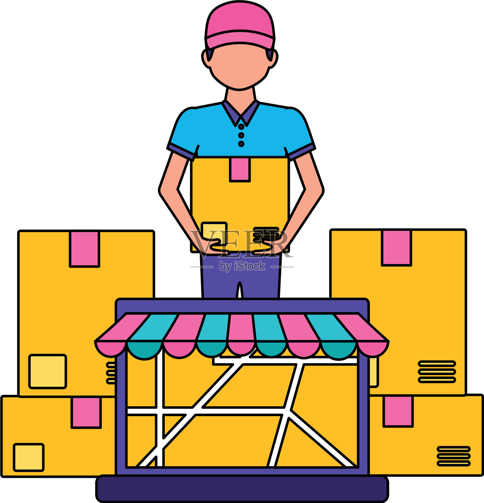 男人快速交付设计元素图片