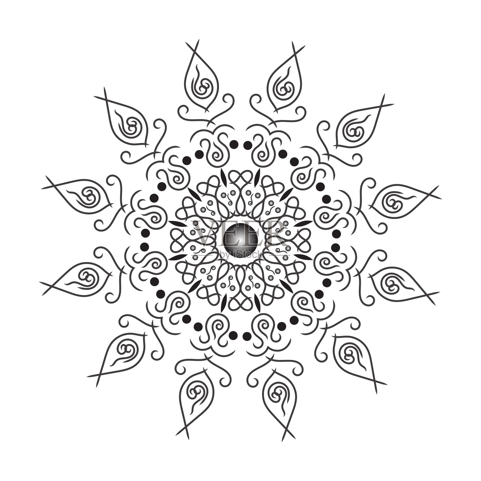 花曼荼罗复古装饰元素设计元素图片