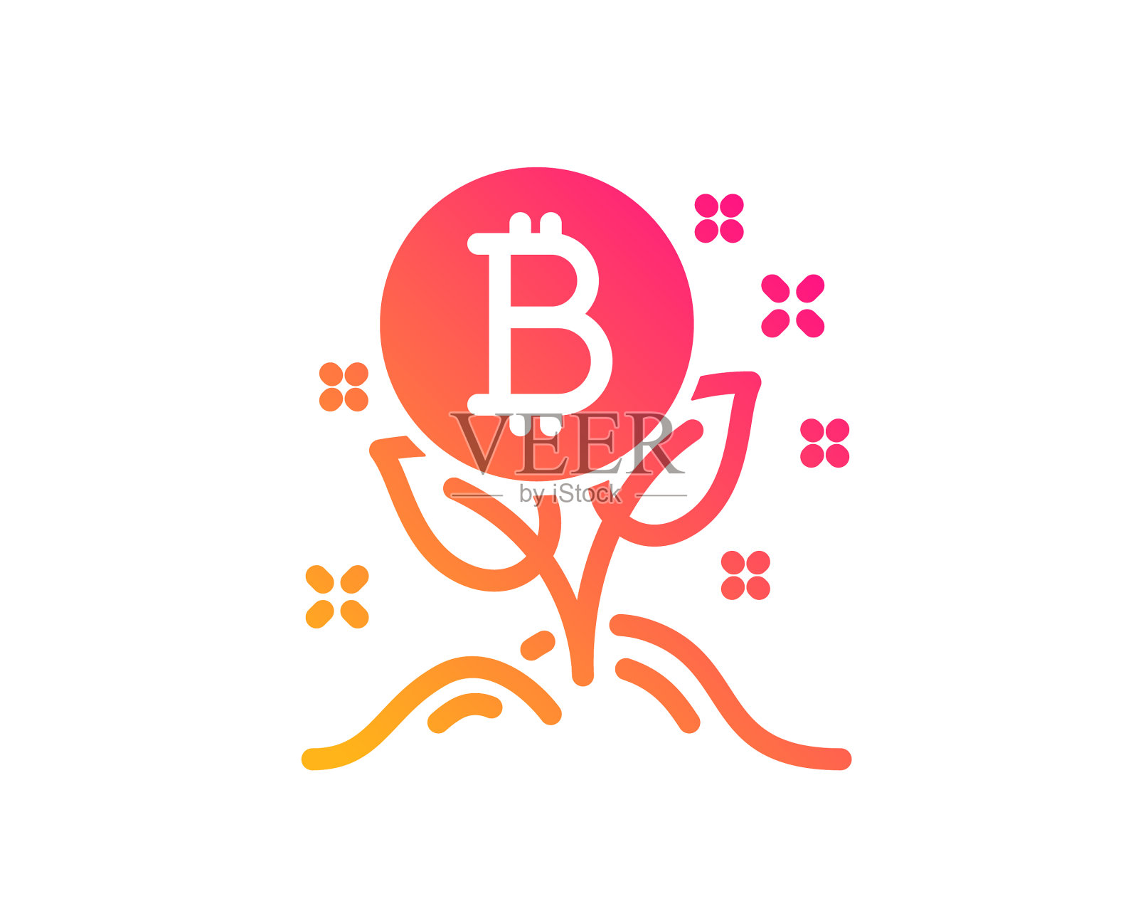 比特币图标加密货币创业标志设计元素图片