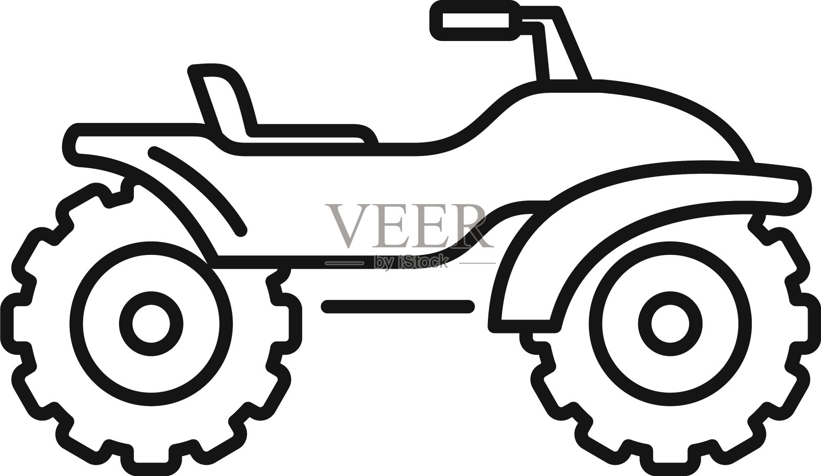 冒险四轮自行车图标轮廓风格设计元素图片