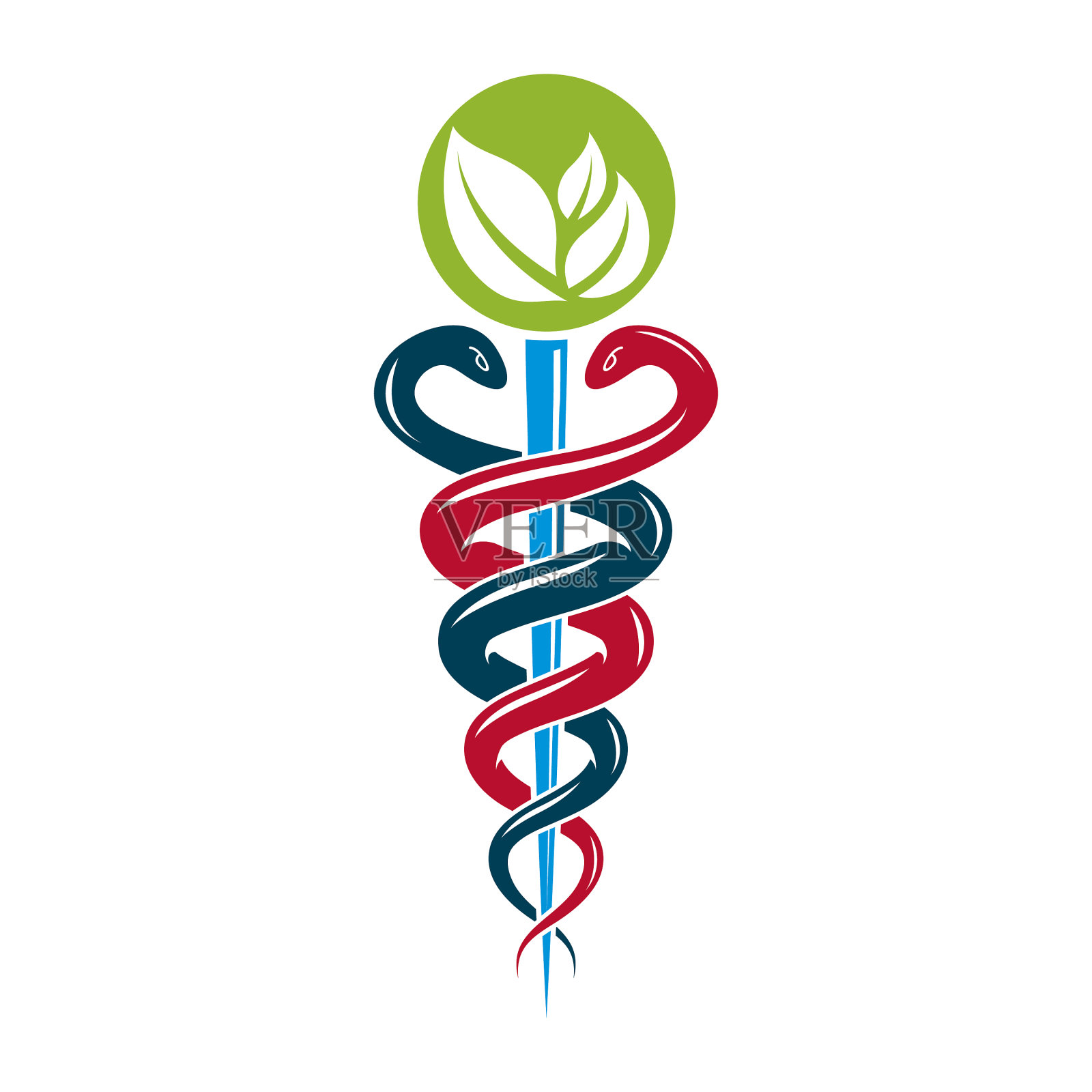 伊斯库拉皮乌斯用蛇和设计元素图片