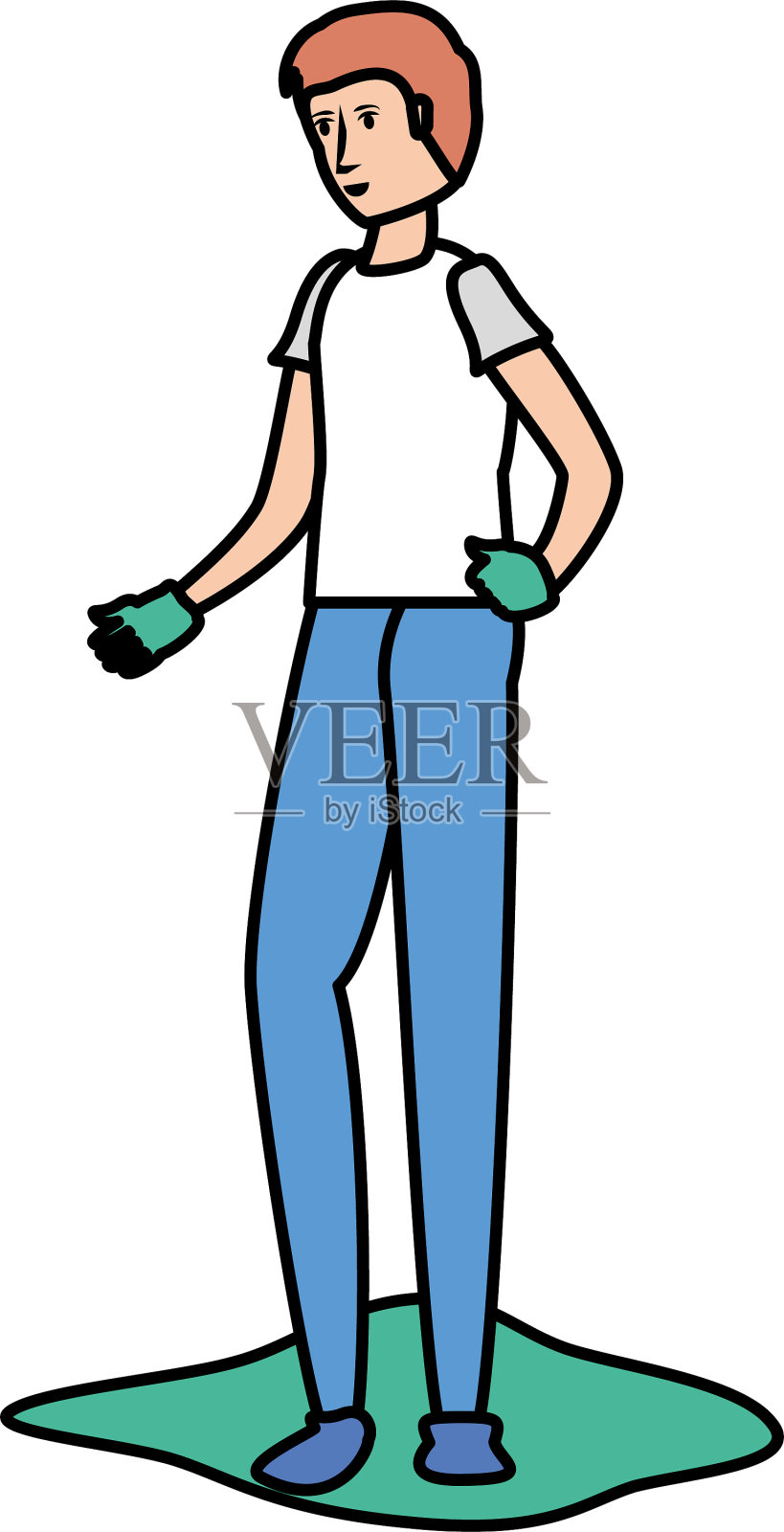 孤立的阿凡达人与手套设计设计元素图片